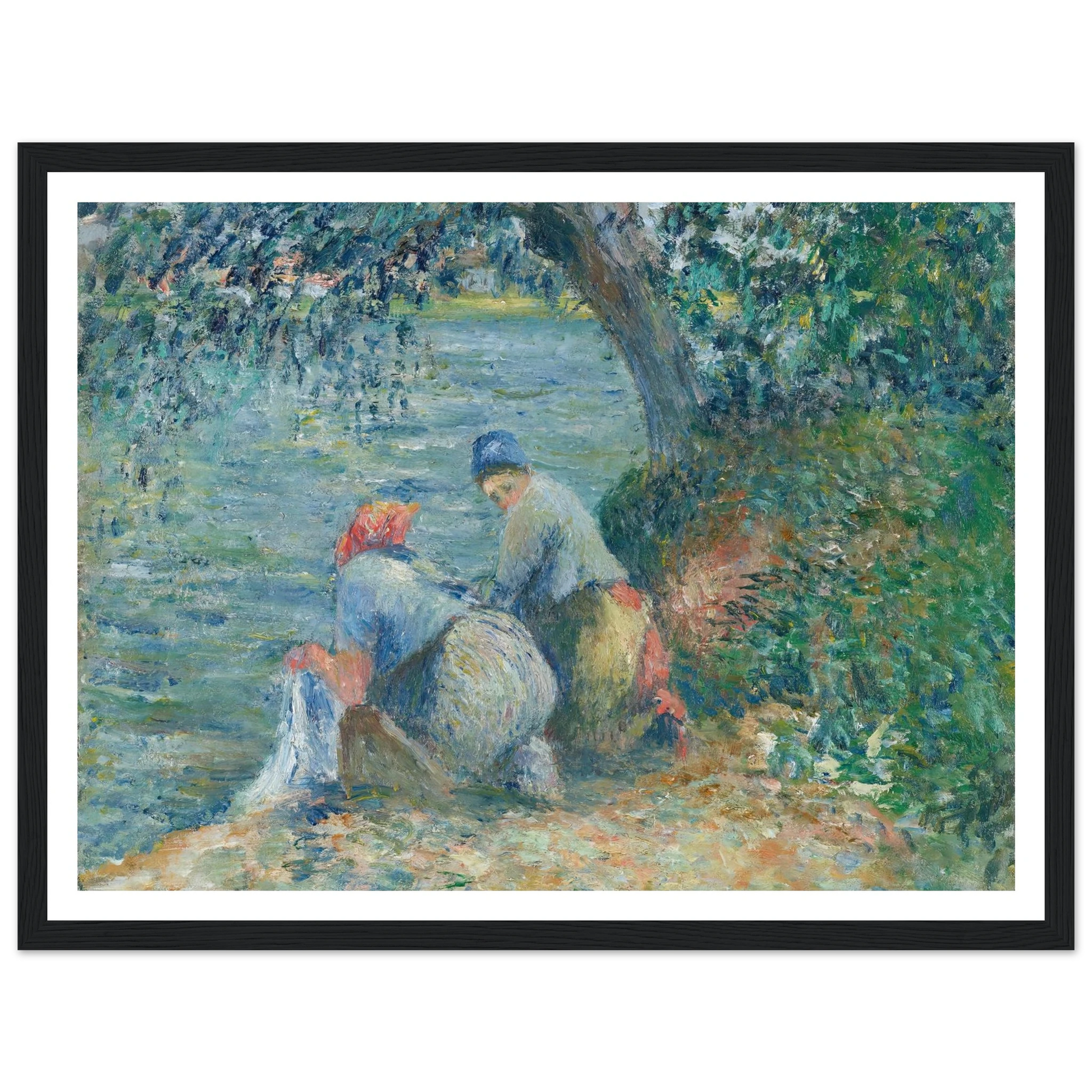 Laveuses au bord de l’eau, Pontoise (1878) Art Print | Camille Pissarro-Quipham Collections