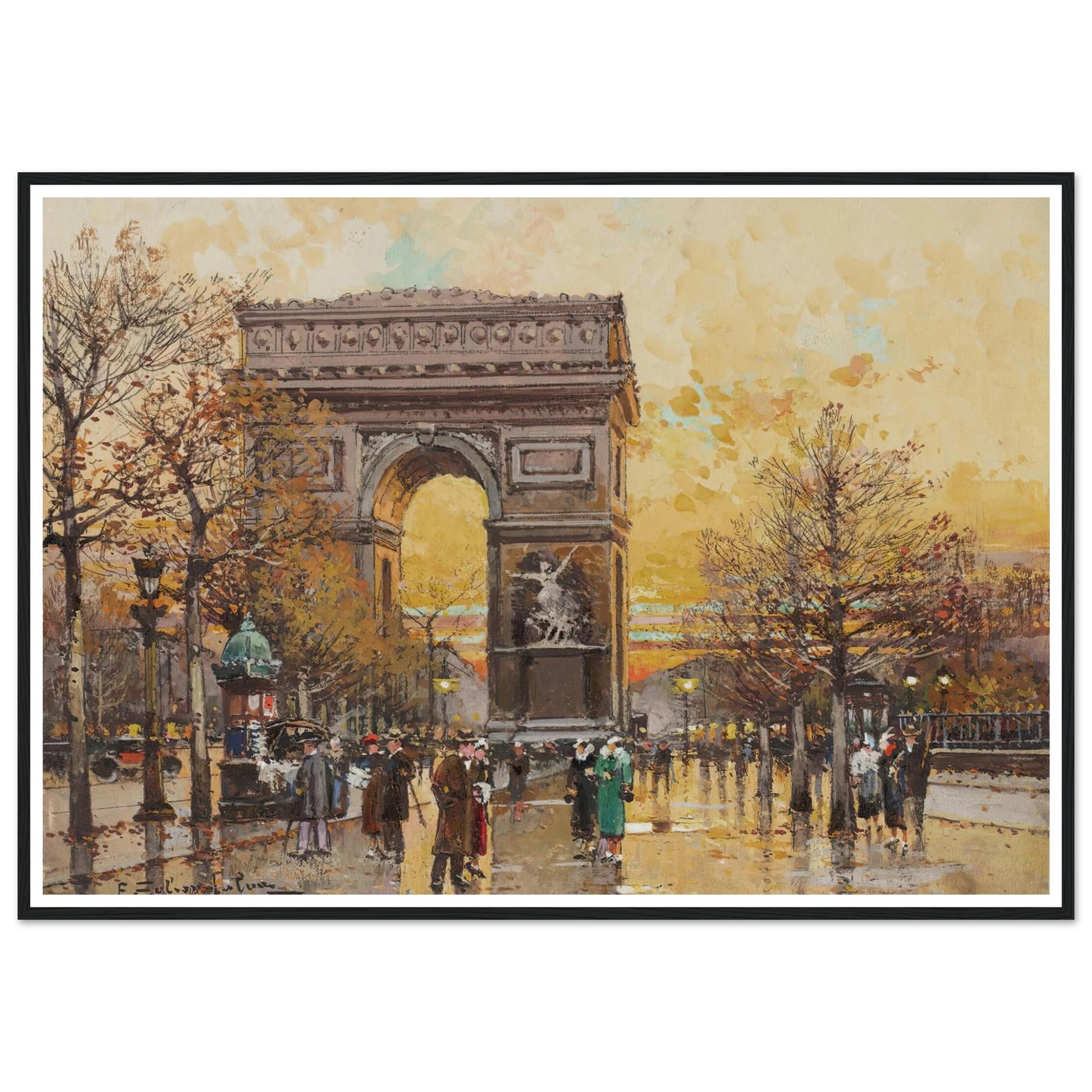 Arc de Triomphe in the Fall Art Print | Eugene Galien Laloue-Quipham Collections