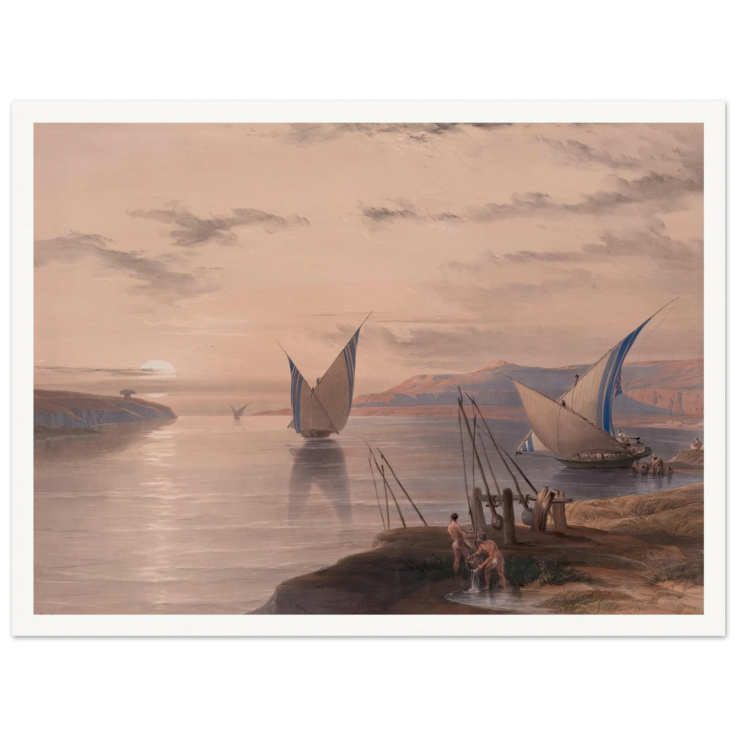 Hager Selsilis [Gebel el-Silsila]. (1846-1849) Art Print | David Roberts-Quipham Collections