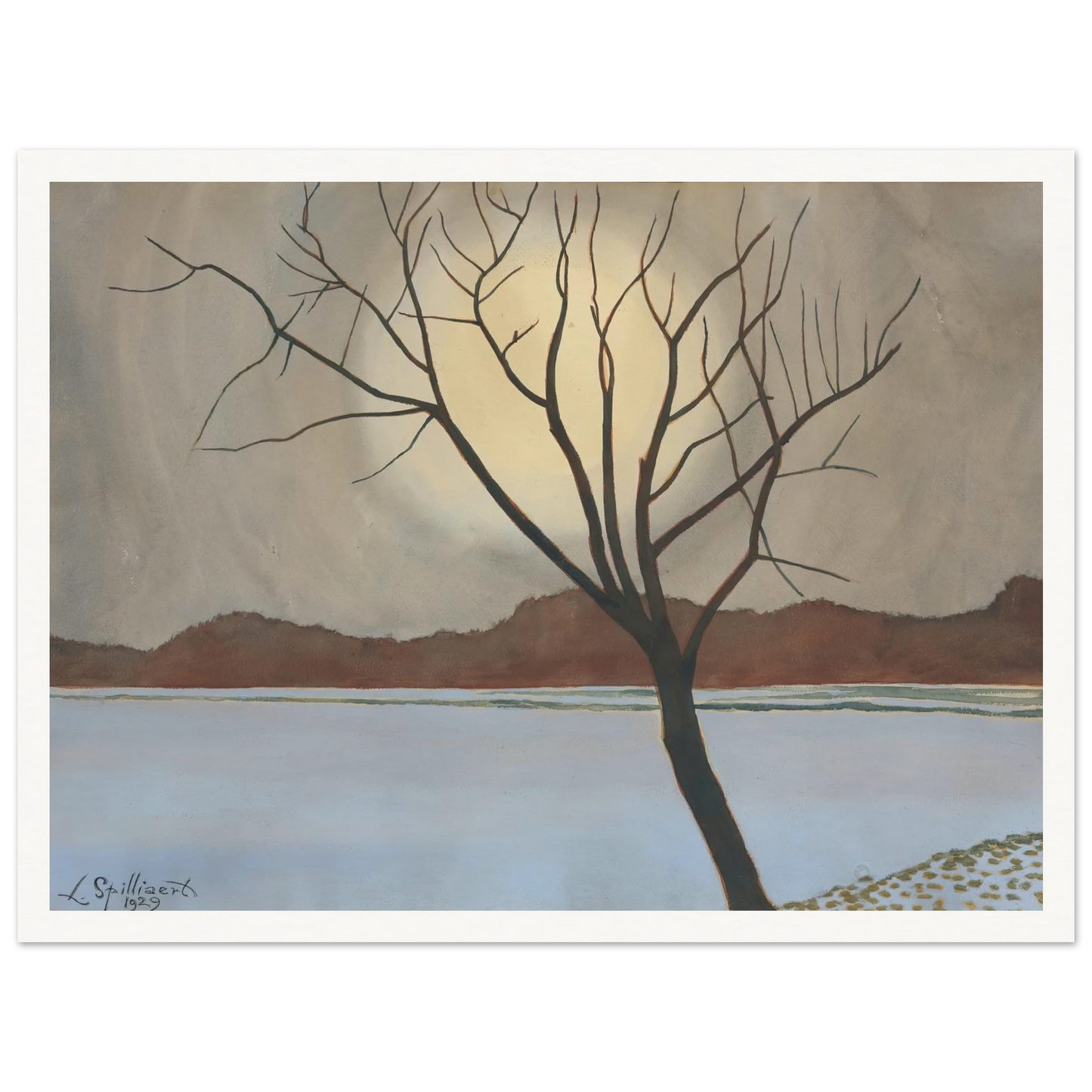 Landschap met boom op het voorplan (from 1929 until 1930) Art Print | Leon Spilliaert-Quipham Collections