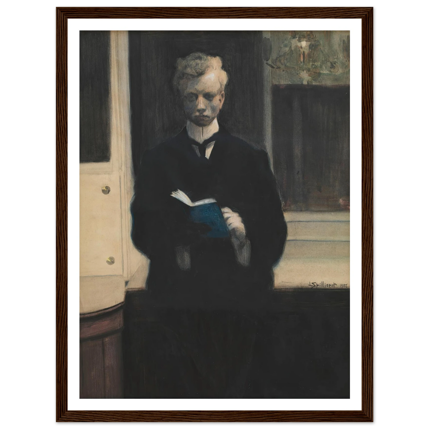 Self Portrait with Blue Sketchbook (1907) Art Print | Leon Spilliaert-Quipham Collections