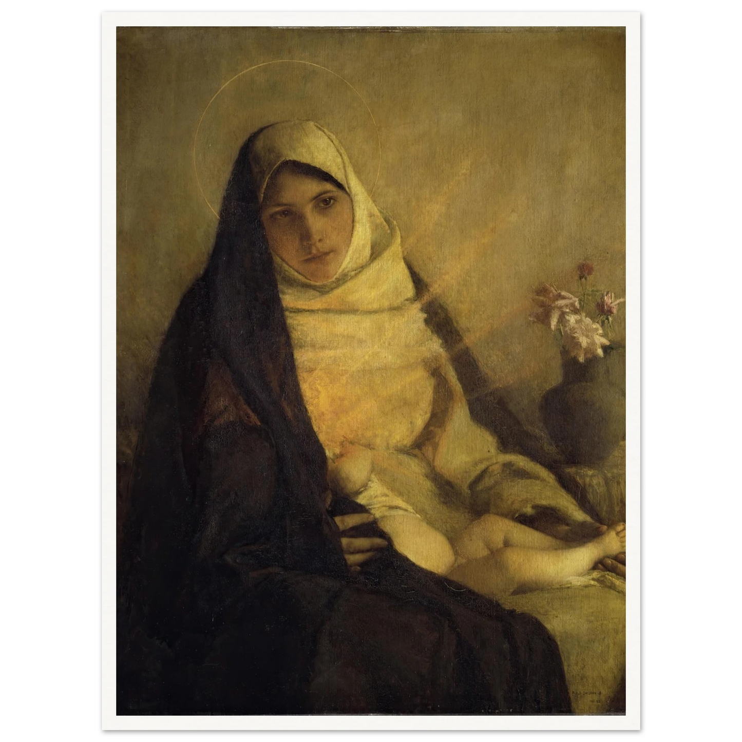 Madonna of the Rose (1885) Art Print | Pascal Adolphe Jean Dagnan Bouveret-Quipham Collections