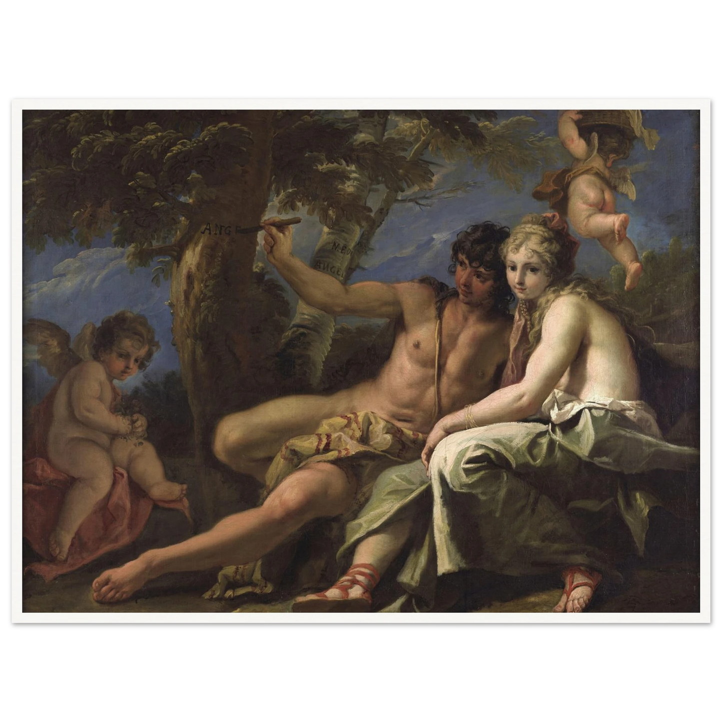 Angelica and Medoro (circa 1716) Art Print | Sebastiano Ricci-Quipham Collections