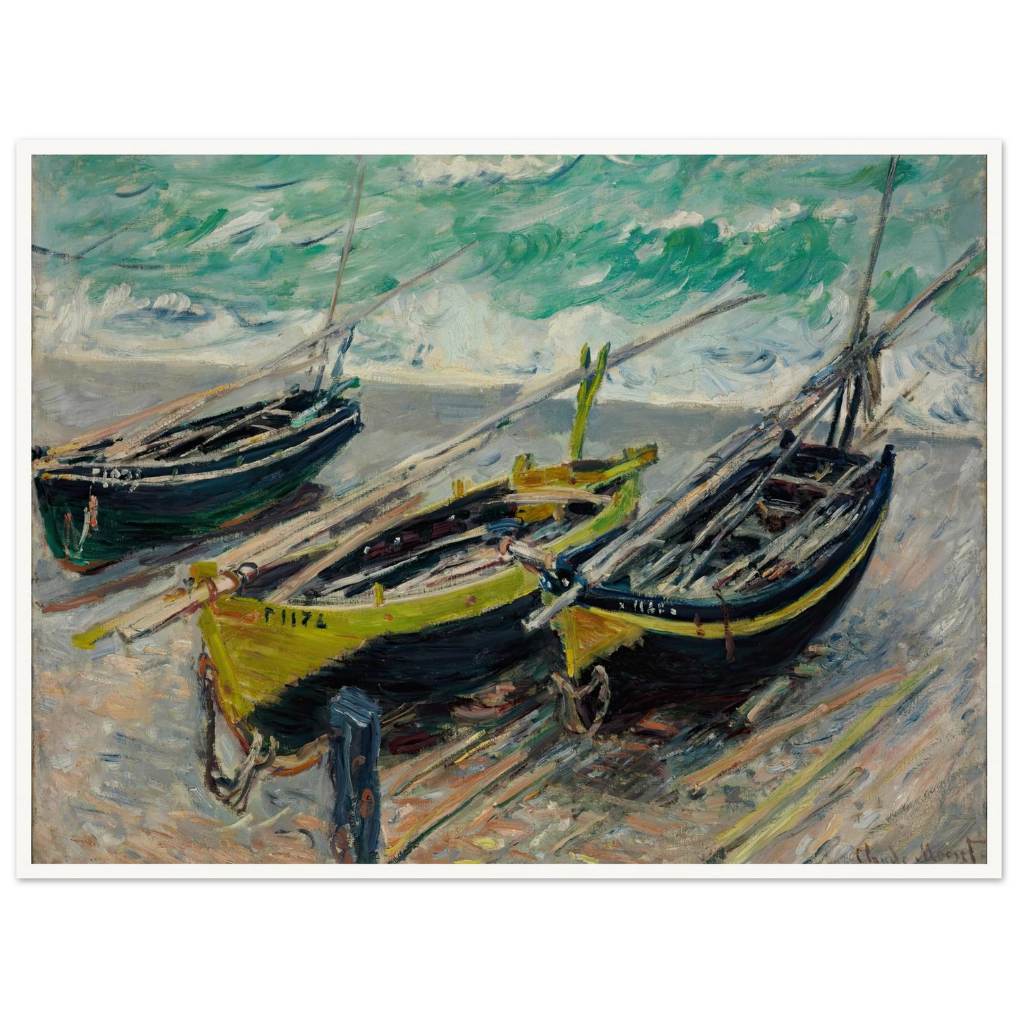 Three Fishing Boats Art Print | Claude Monet-Quipham Collections