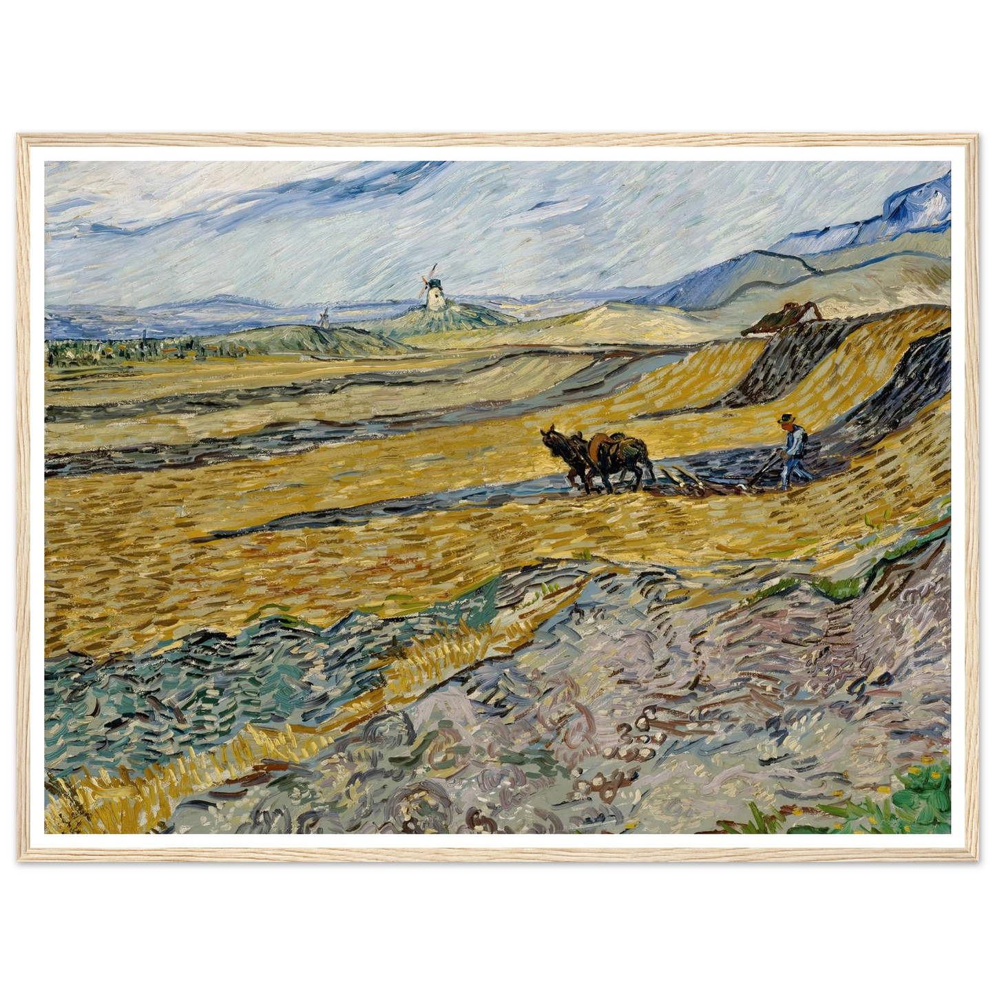 Enclosed Field with Ploughman (1889) Art Print | Vincent van Gogh-Quipham Collections