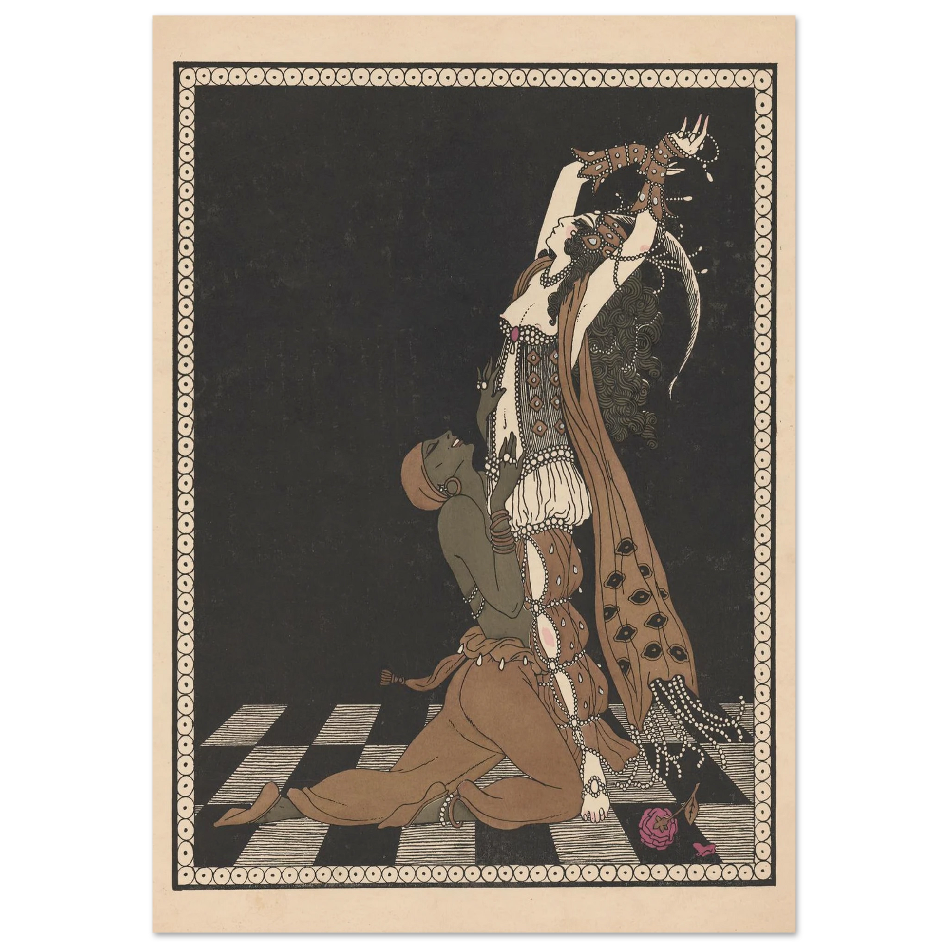 Vaslav Nijinsky and Ida Rubinstein in Schéhérazade (1913) Art Print | George Barbier-Quipham Collections