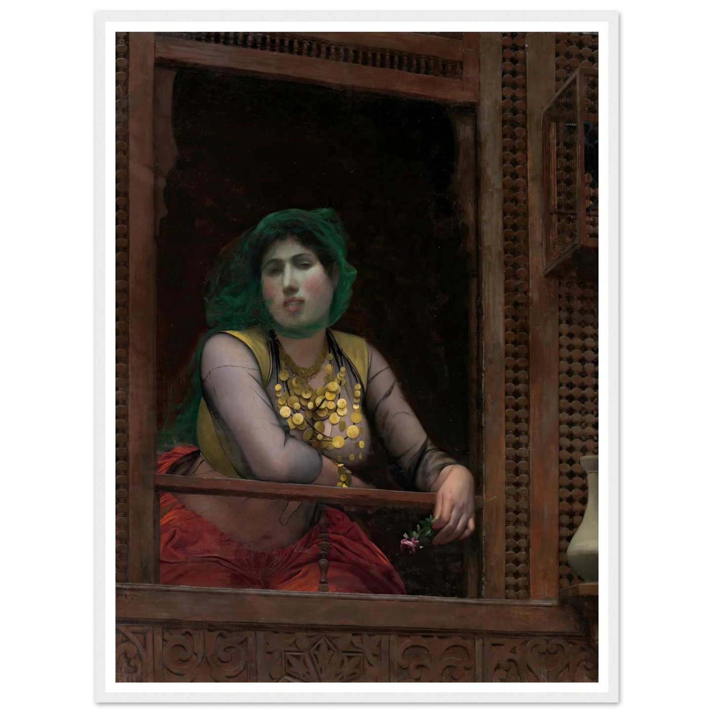 Woman at a Balcony (1887–88) Art Print | Jean Leon Gerome-Quipham Collections