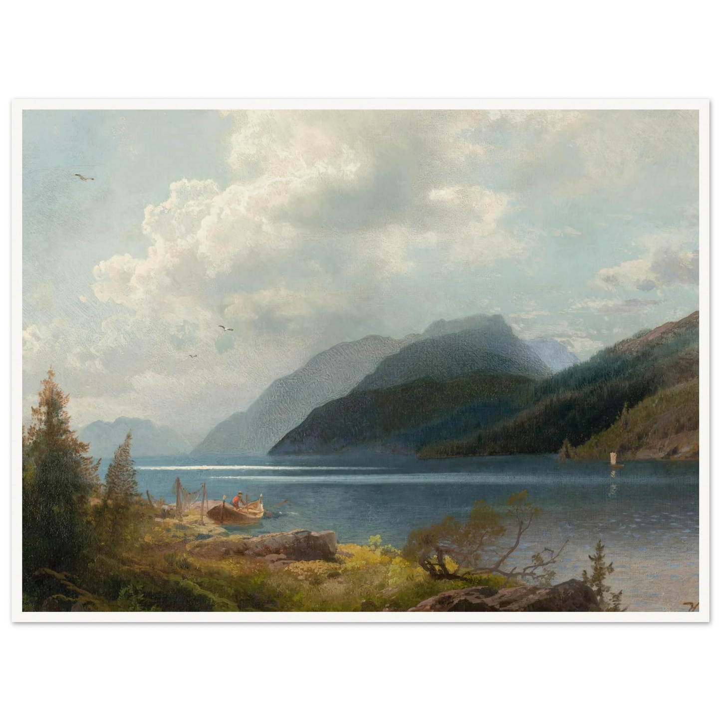 Mountain Lake, Sagne Fjord, Norway Art Print | Hermann Ottomar Herzog-Quipham Collections