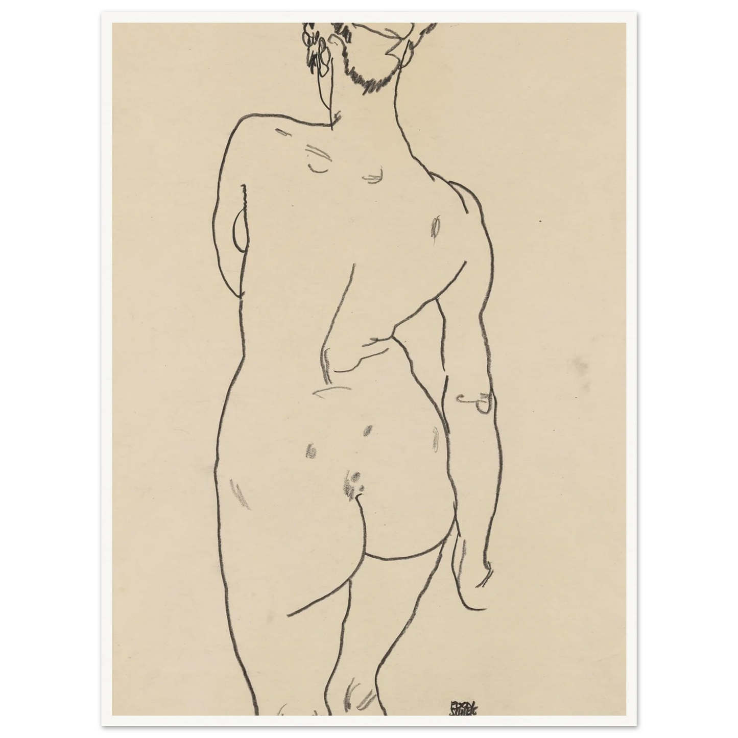Weiblicher Rückenakt (1998) Art Print | Egon Schiele-Quipham Collections