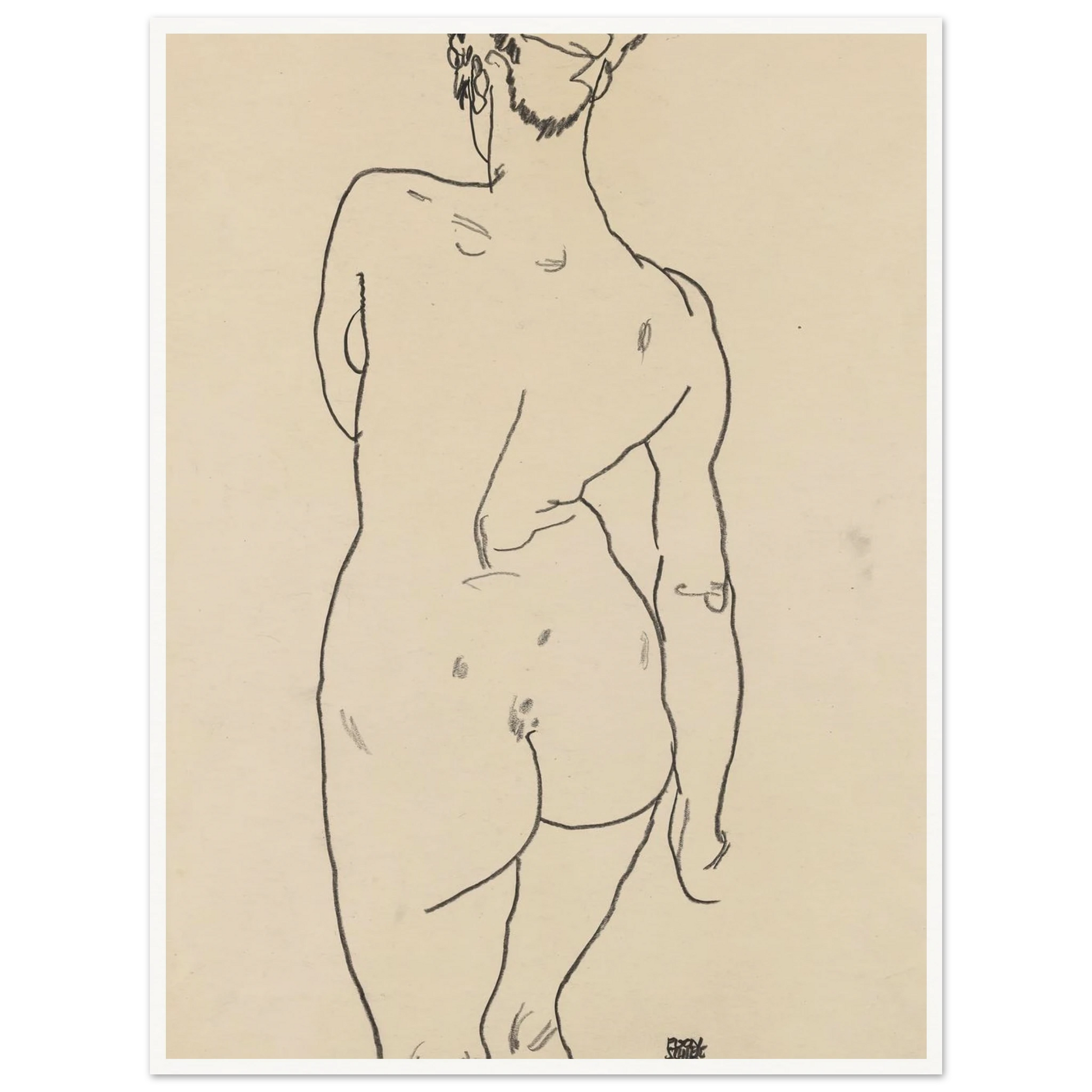 Weiblicher Rückenakt (1998) Art Print | Egon Schiele-Quipham Collections