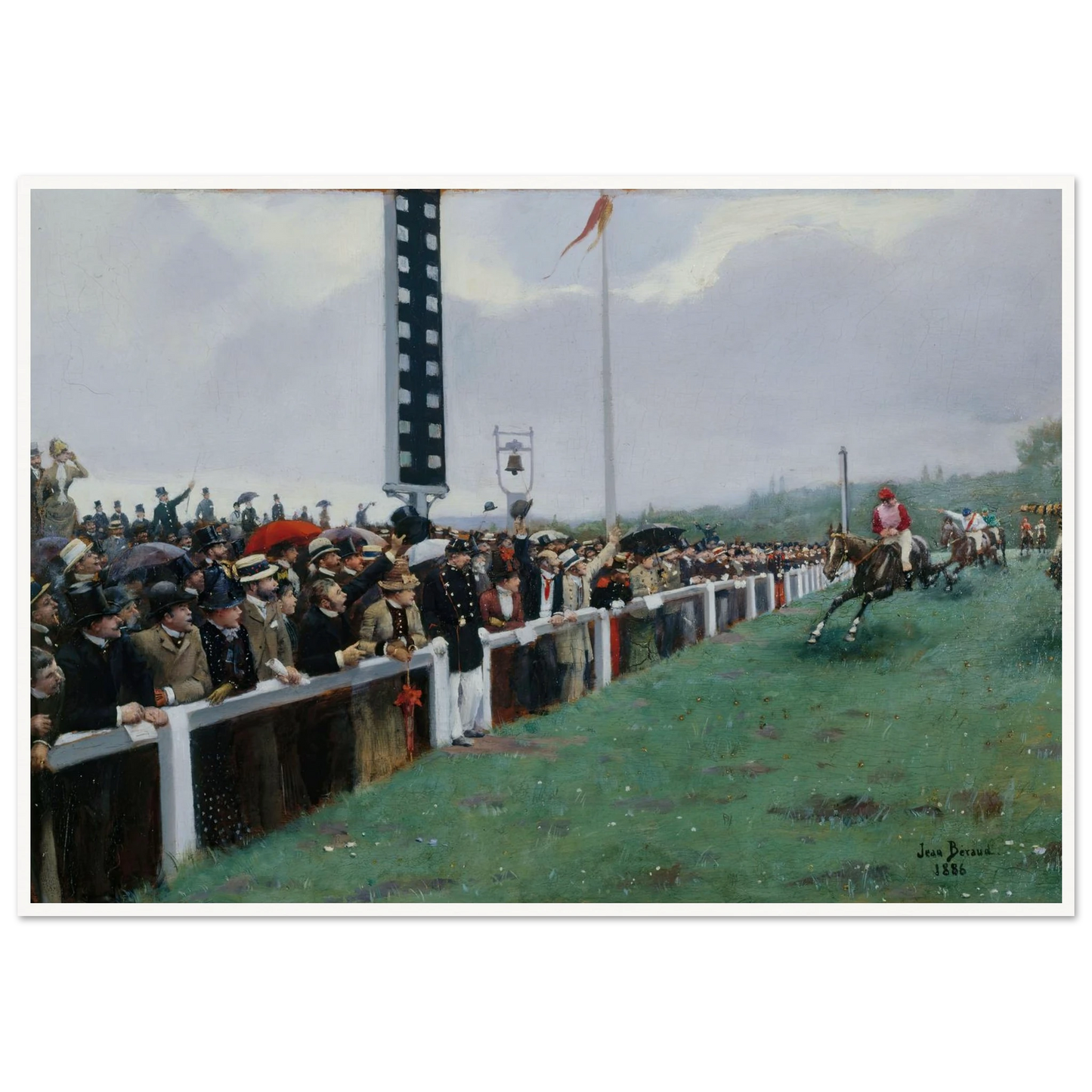 Courses à Longchamp ; l’arrivée au poteau (1886) Art Print | Jean Beraud-Quipham Collections