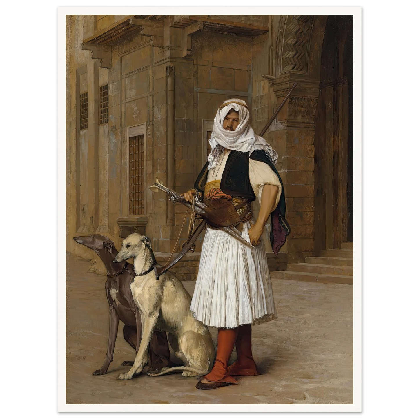 Arnaut and two Whippets (1867) Art Print | Jean Leon Gerome-Quipham Collections