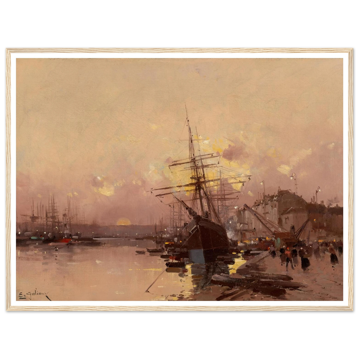 Port Breton au crépuscule Art Print | Eugene Galien Laloue-Quipham Collections