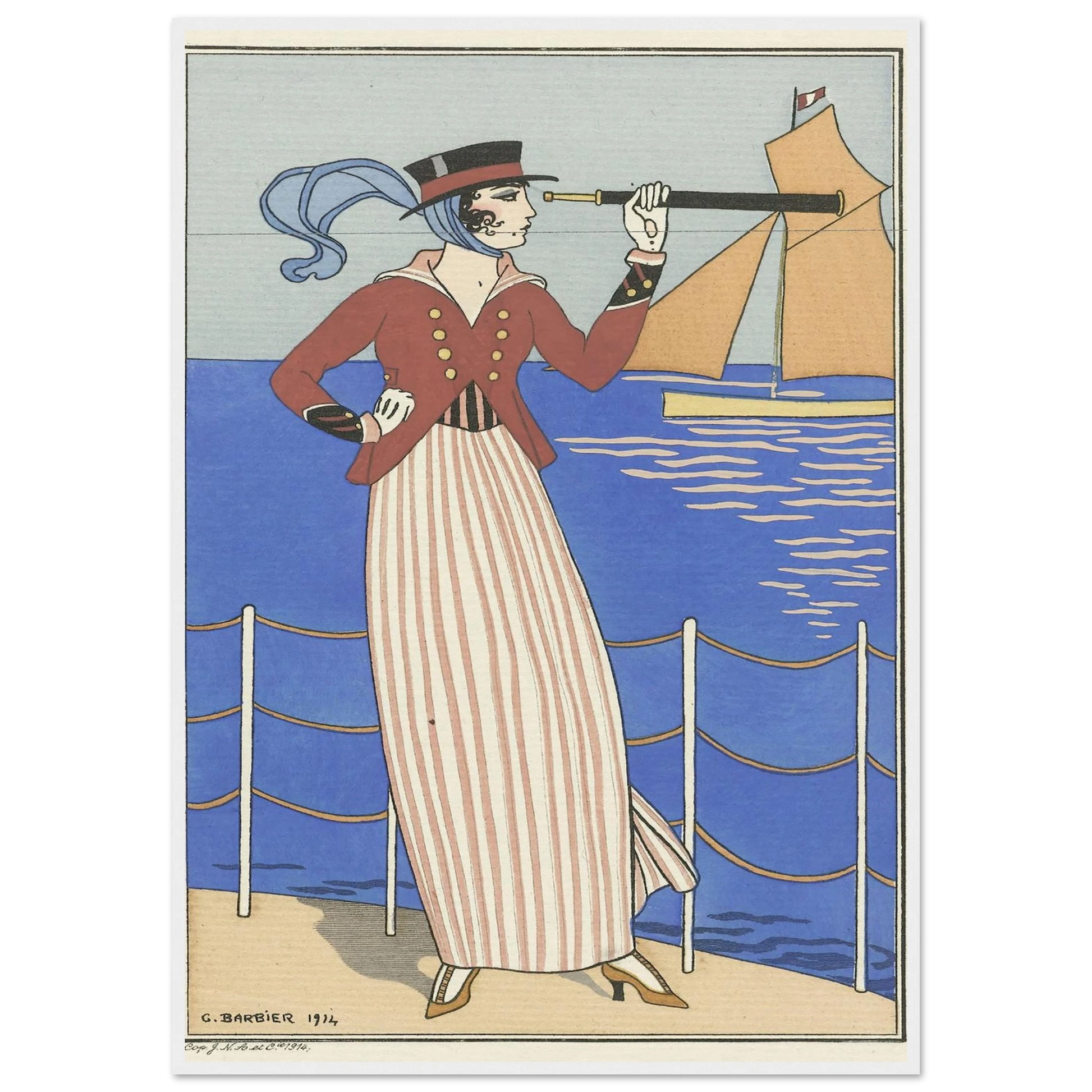 Costume de Yacht (1914) Art Print | George Barbier-Quipham Collections