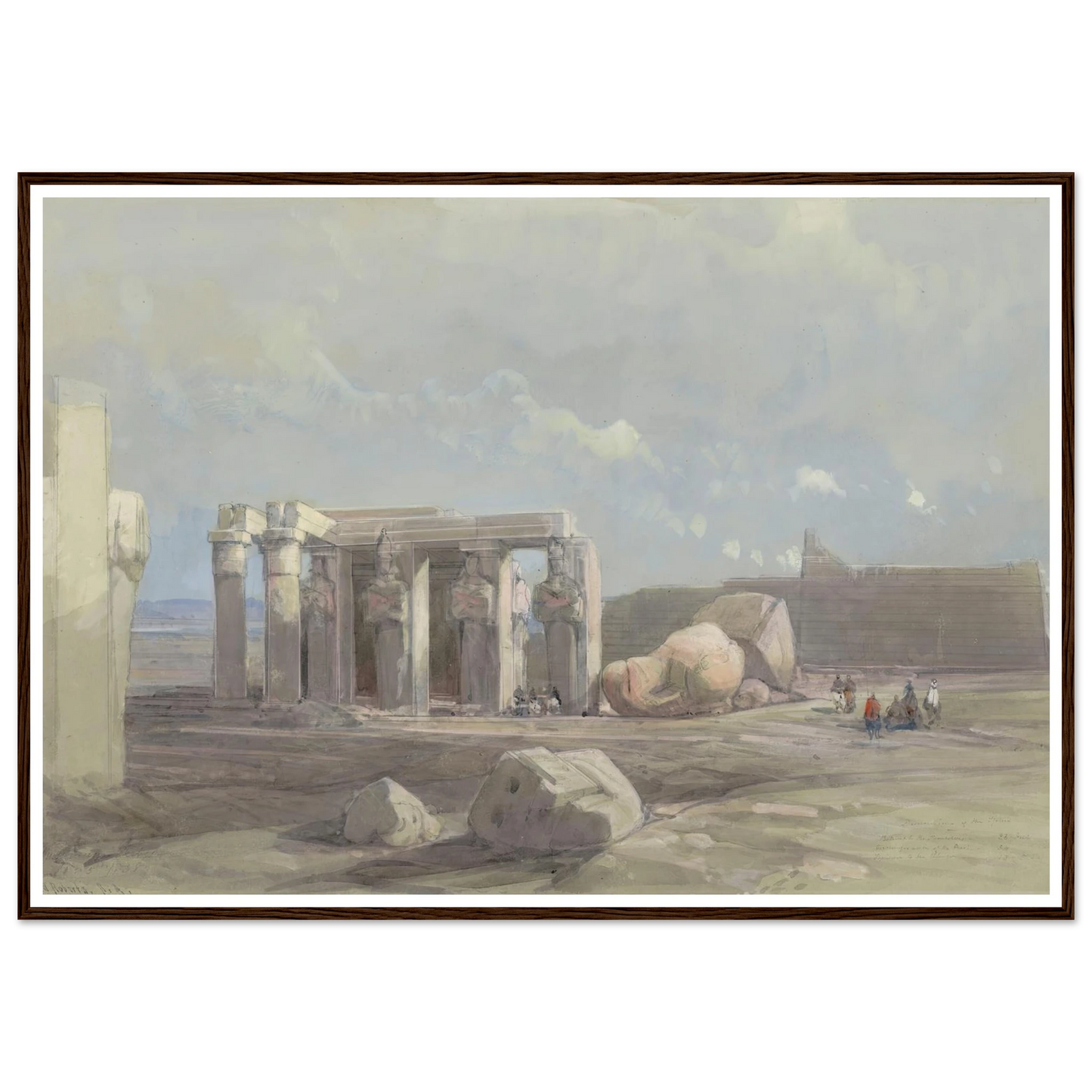 Fragments of a Colossal statue at the Memnonium, Thebes (1838) Art Print | David Roberts-Quipham Collections