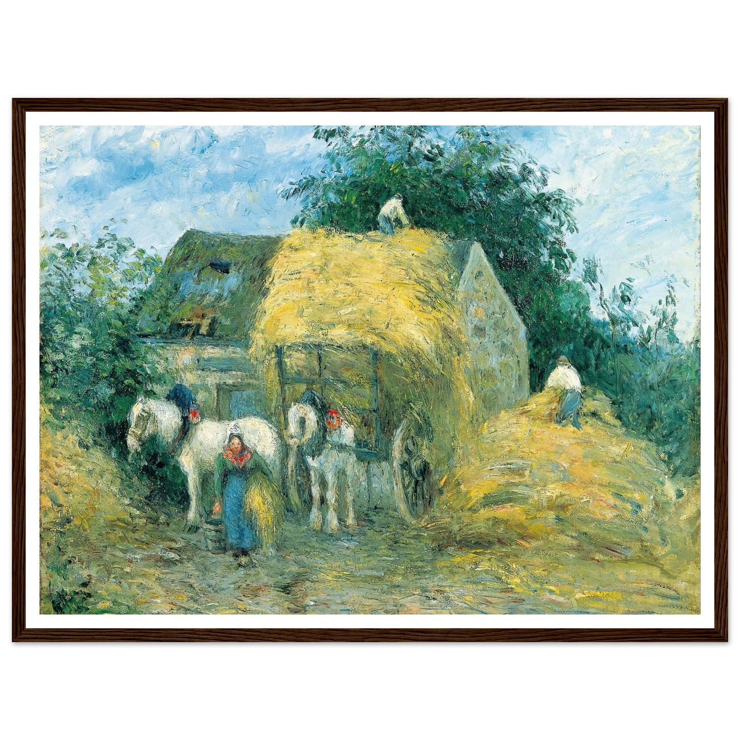 The Hay Cart, Montfoucault (1879) Art Print | Camille Pissarro-Quipham Collections