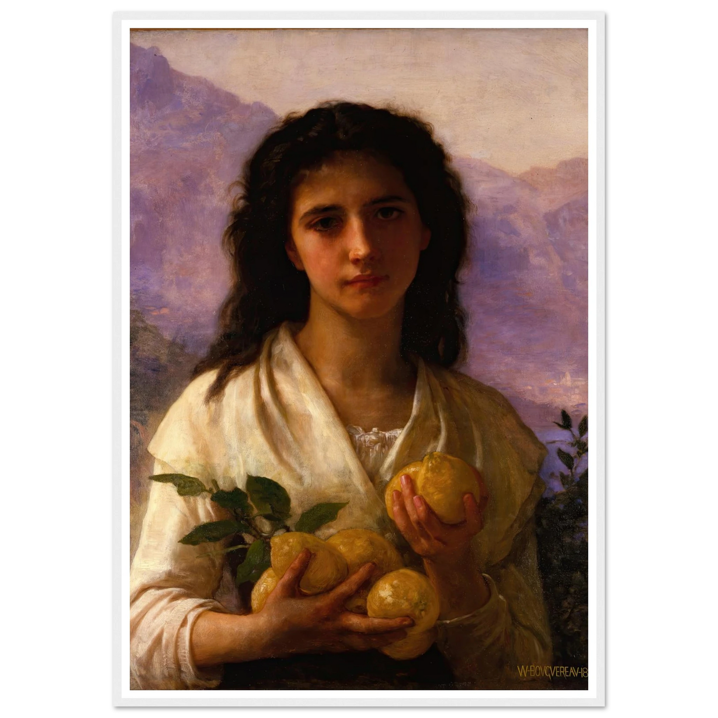 Girl Holding Lemons (1899) Art Print | William Bouguereau-Quipham Collections