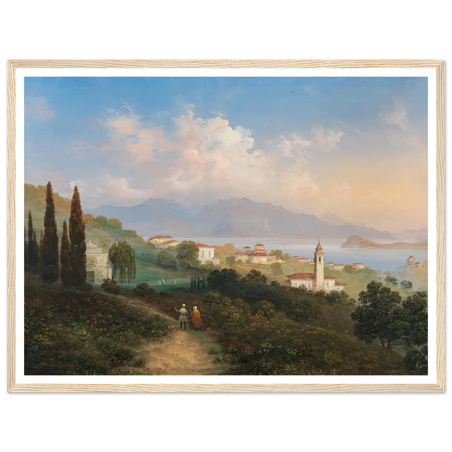 A View of Lake Como and Menaggio, with Punta di Bellagio on the Right (1847) Art Print | Carlo Bossoli-Quipham Collections