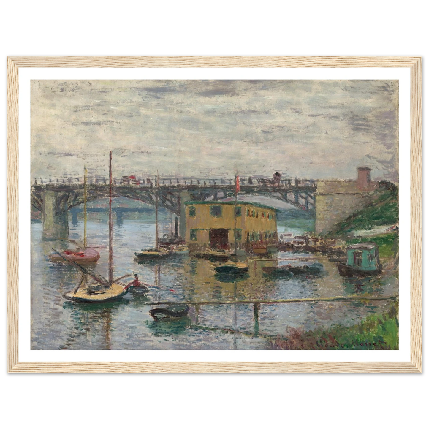 Bridge at Argenteuil on a Gray Day (c. 1876) Art Print | Claude Monet-Quipham Collections