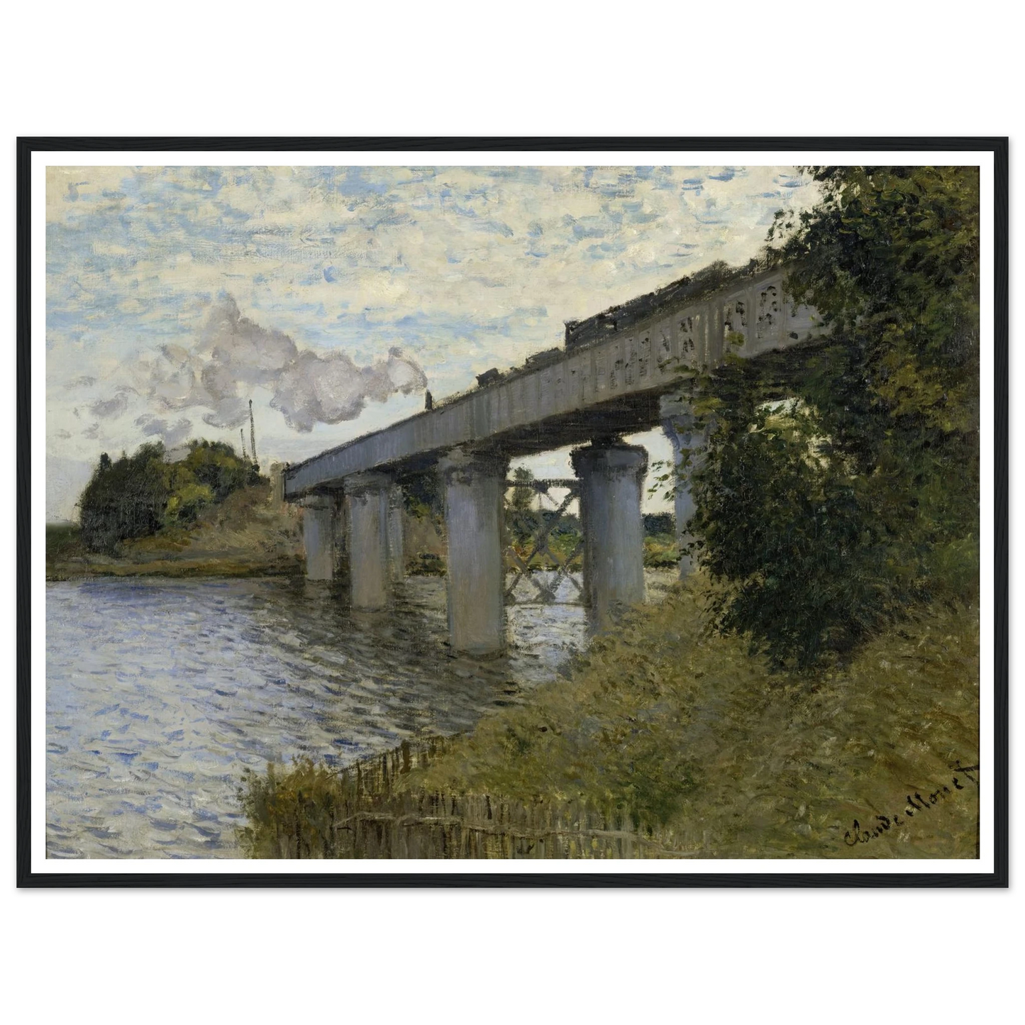 The Railroad bridge in Argenteuil (1873 - 1874) Art Print | Claude Monet-Quipham Collections