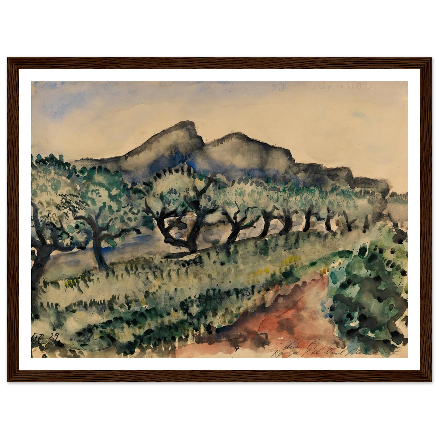Garten in der Nähe Cassis (1929) Art Print | Paul Kleinschmidt-Quipham Collections