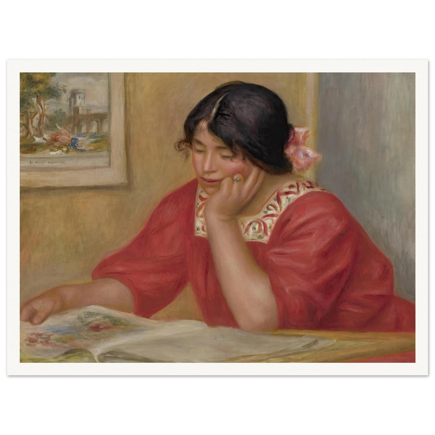 Léontine Lisant Art Print | Pierre Auguste Renoir-Quipham Collections