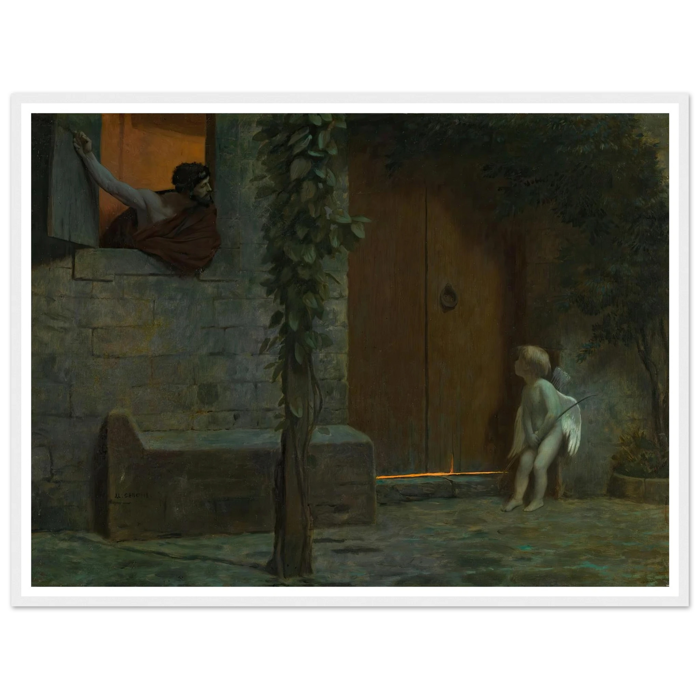 Cupid at the Door in a Rainstorm Art Print | Jean Leon Gerome-Quipham Collections