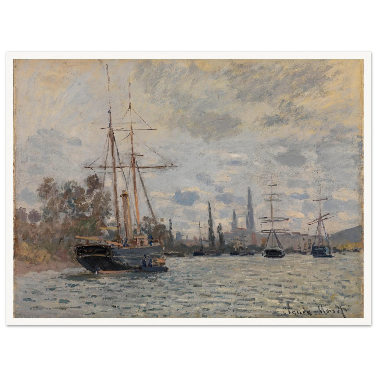 The Seine near Rouen (ca 1874) Art Print | Claude Monet-Quipham Collections