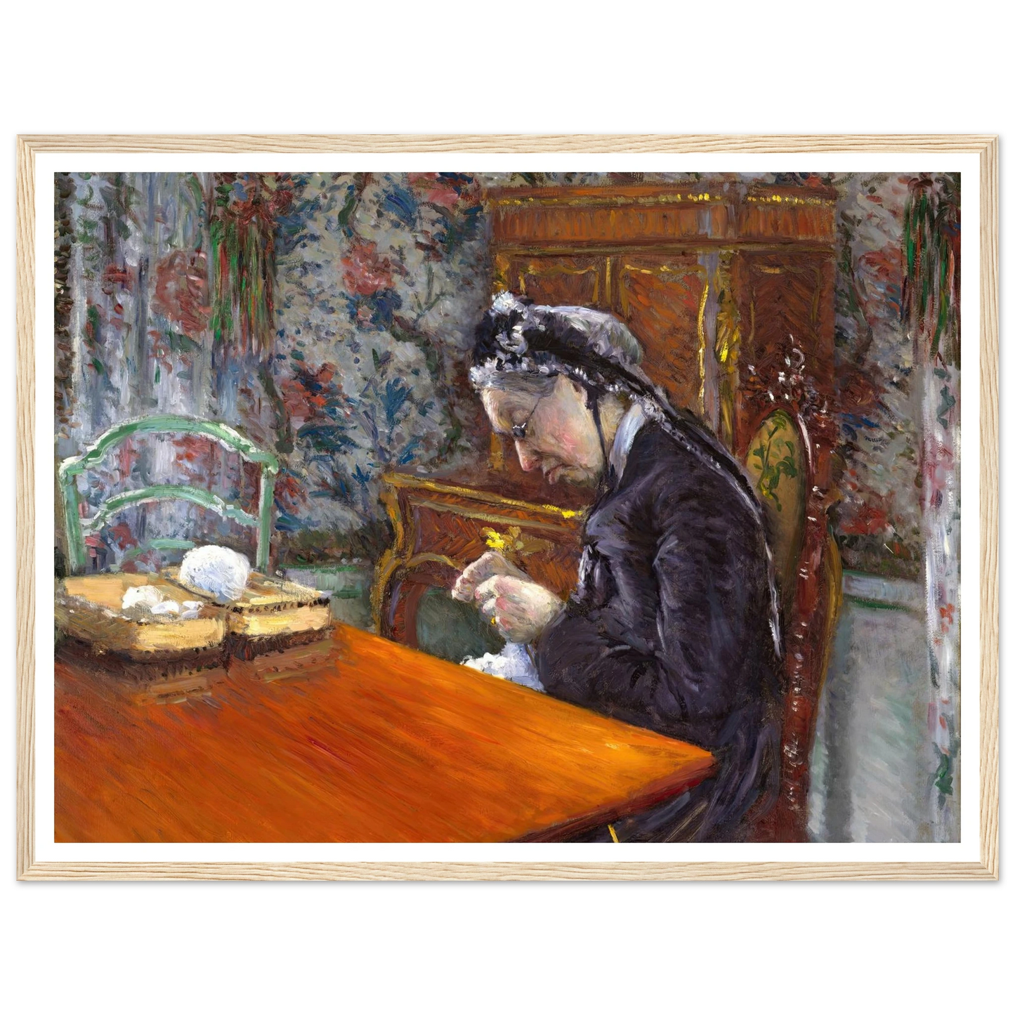 Mademoiselle Boissière Knitting (1877) Art Print | Gustave Caillebotte-Quipham Collections
