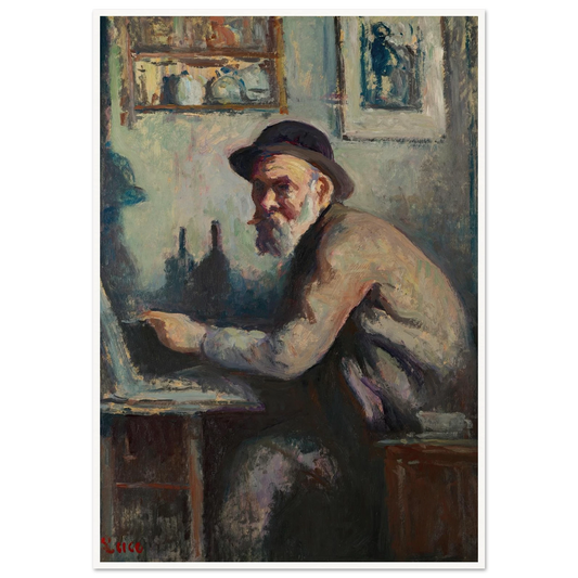 Autoportrait au chevalet (1930) Art Print | Maximilien Luce-Quipham Collections