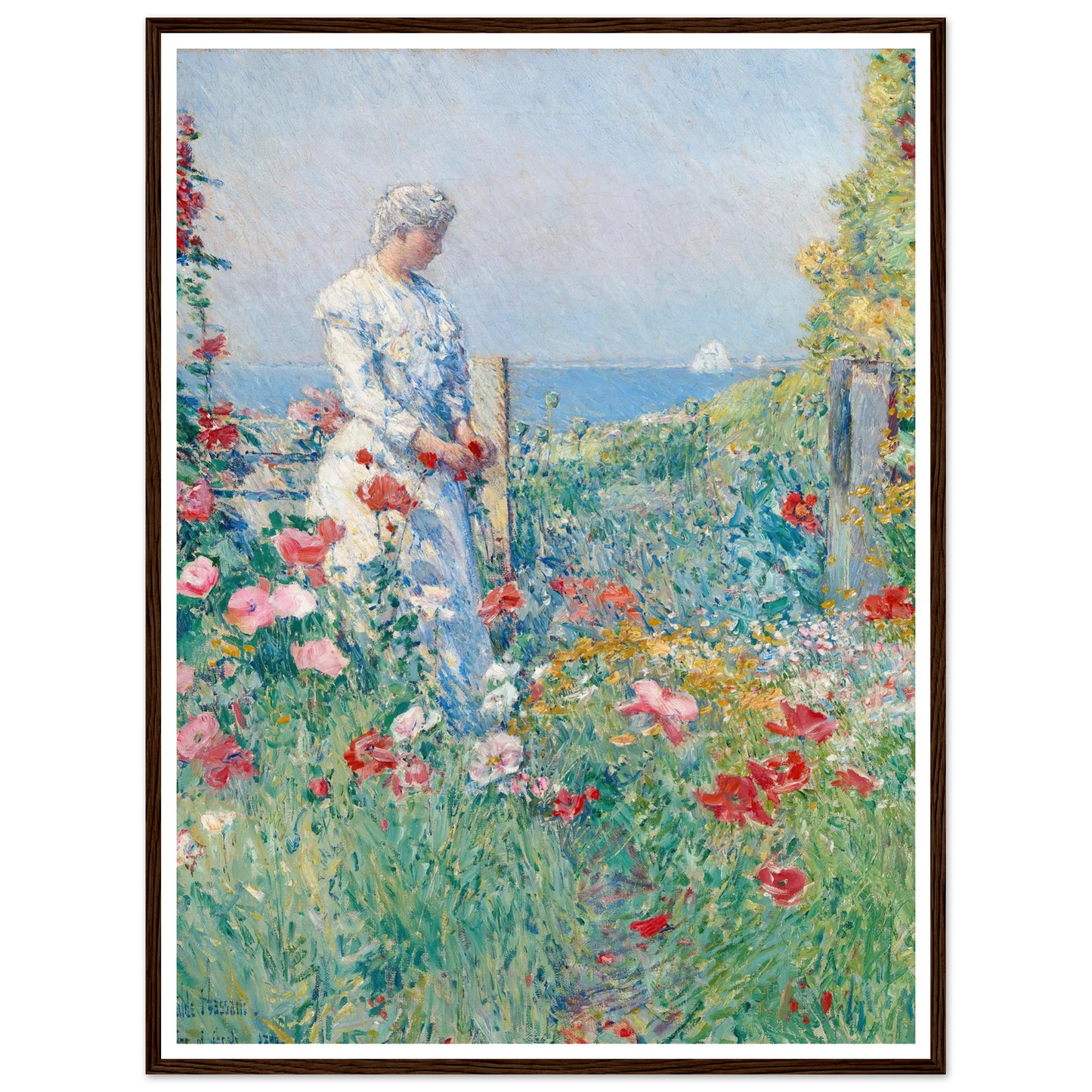 In the Garden (Celia Thaxter in Her Garden) (1892) Art Print | Childe Hassam-Quipham Collections