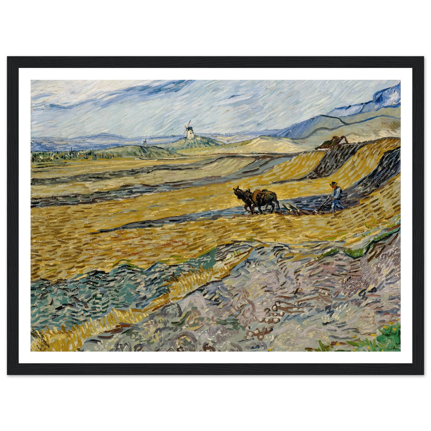 Enclosed Field with Ploughman (1889) Art Print | Vincent van Gogh-Quipham Collections