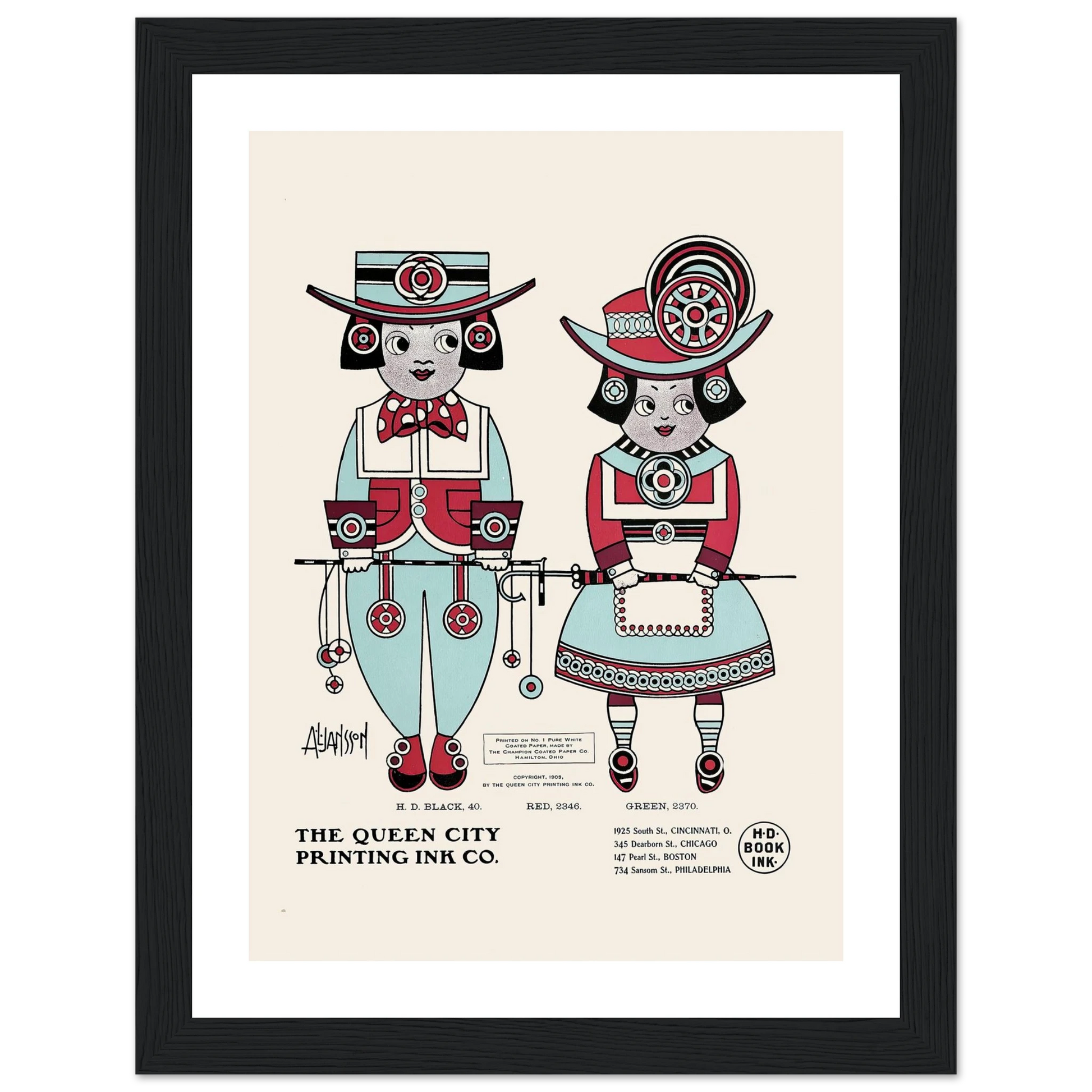 Queen City Ink, Ad. 04 (1890-1913) Art Print | Augustus Jansson-Quipham Collections