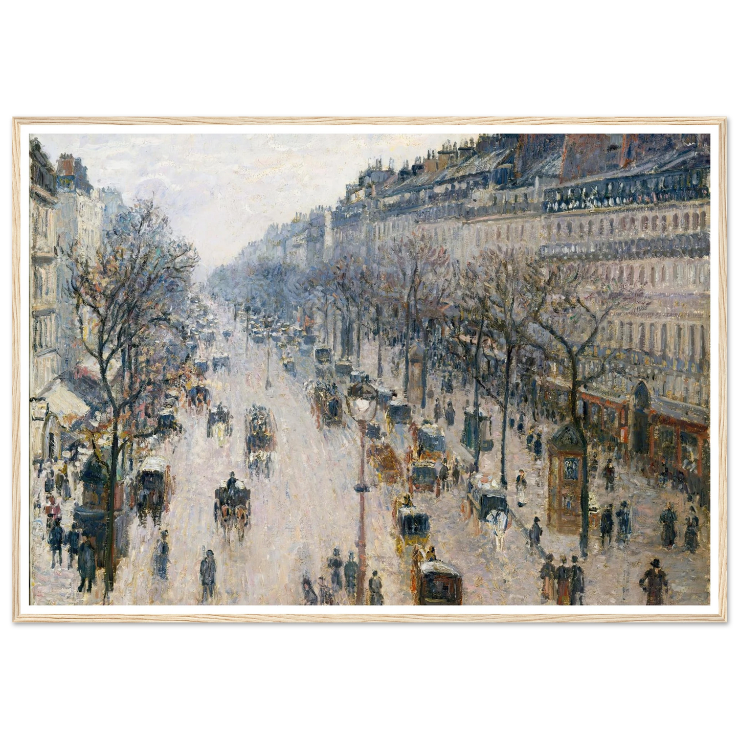 The Boulevard Montmartre on a Winter Morning (1897) Art Print | Camille Pissarro-Quipham Collections