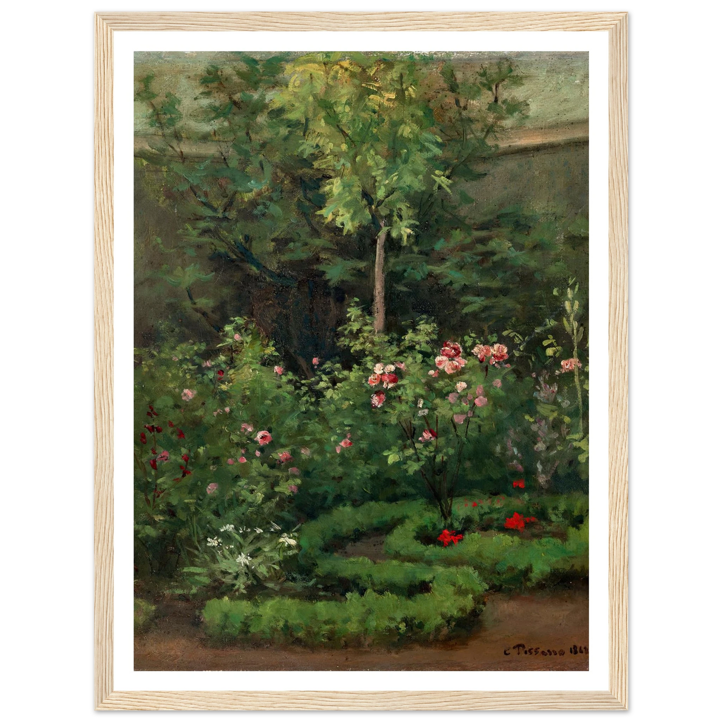 A Rose Garden (1862) Art Print | Camille Pissarro-Quipham Collections