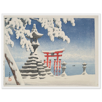 Itsukushima no yuki (Snow at Itsukushima) (1932) Art Print | Kawase Hasui-Quipham Collections