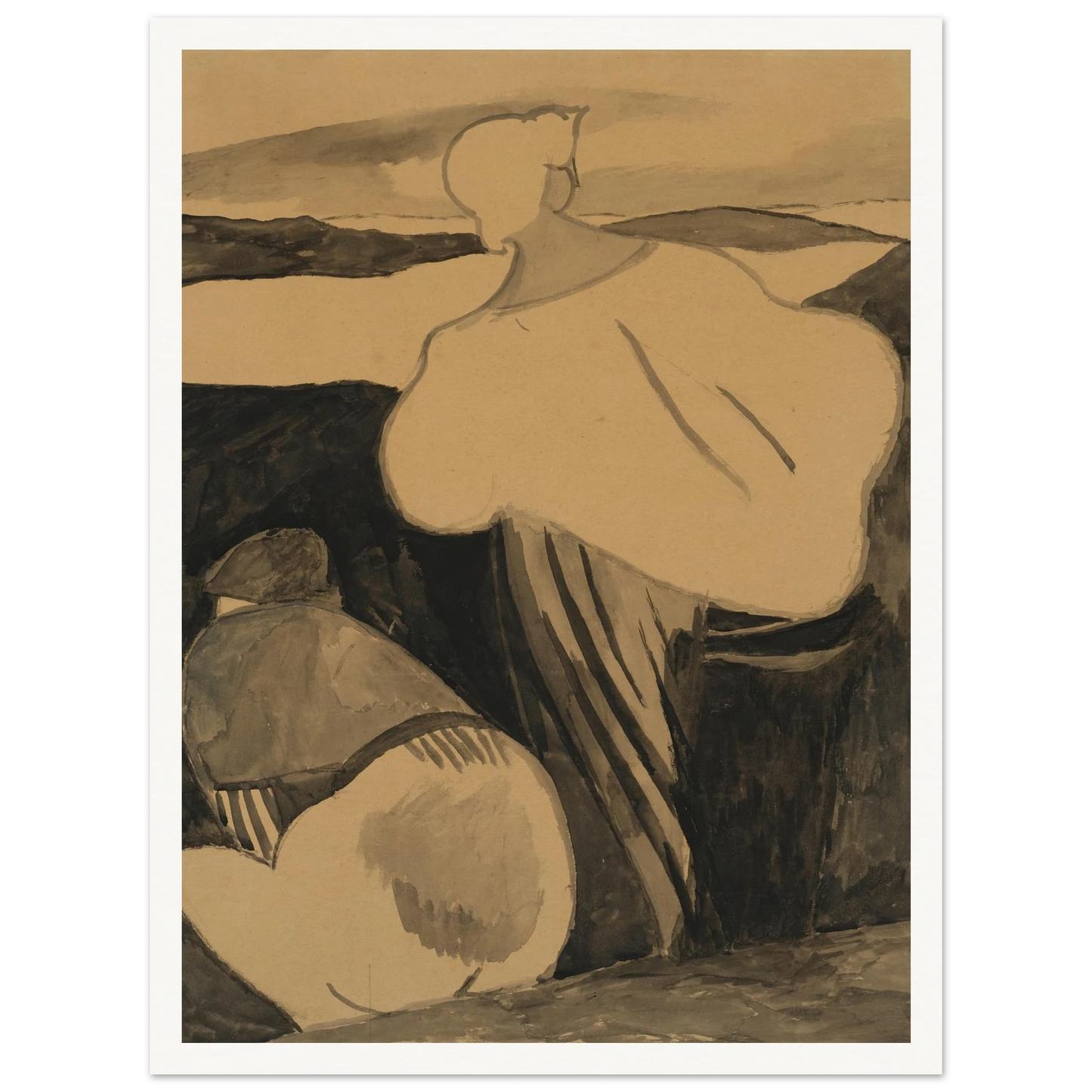 Femmes de pêcheur dans les dunes, vues de dos (1923) Art Print | Leon Spilliaert-Quipham Collections