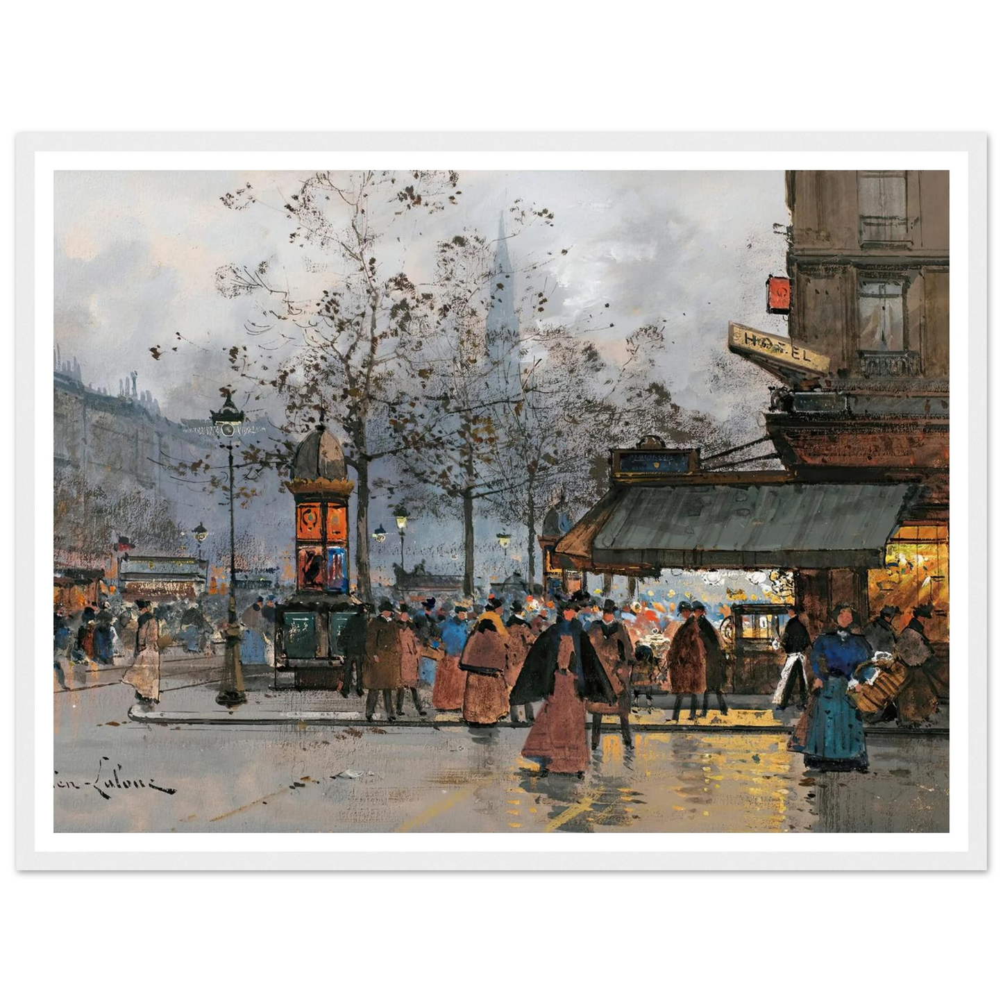 Boulevard Animé À Paris Art Print | Eugene Galien Laloue-Quipham Collections