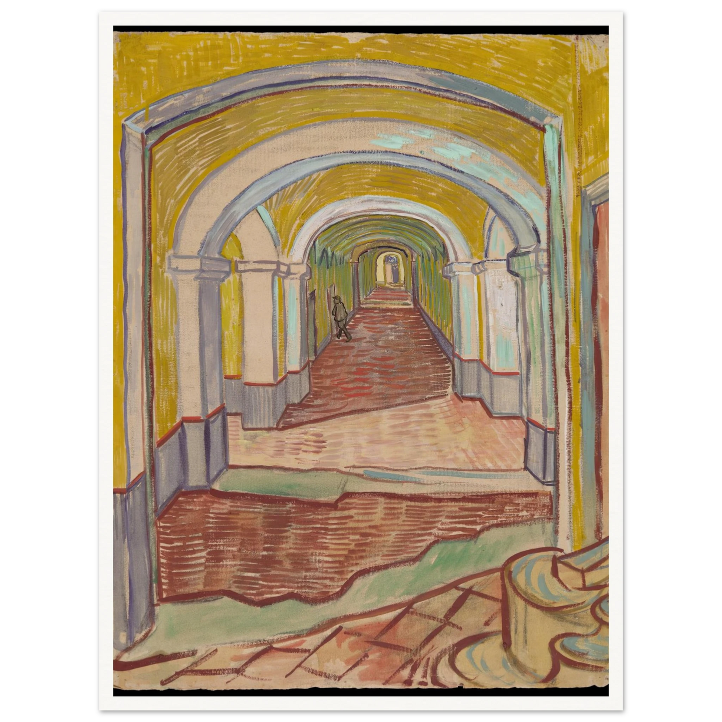 Corridor in the Asylum (1889) Art Print | Vincent van Gogh-Quipham Collections