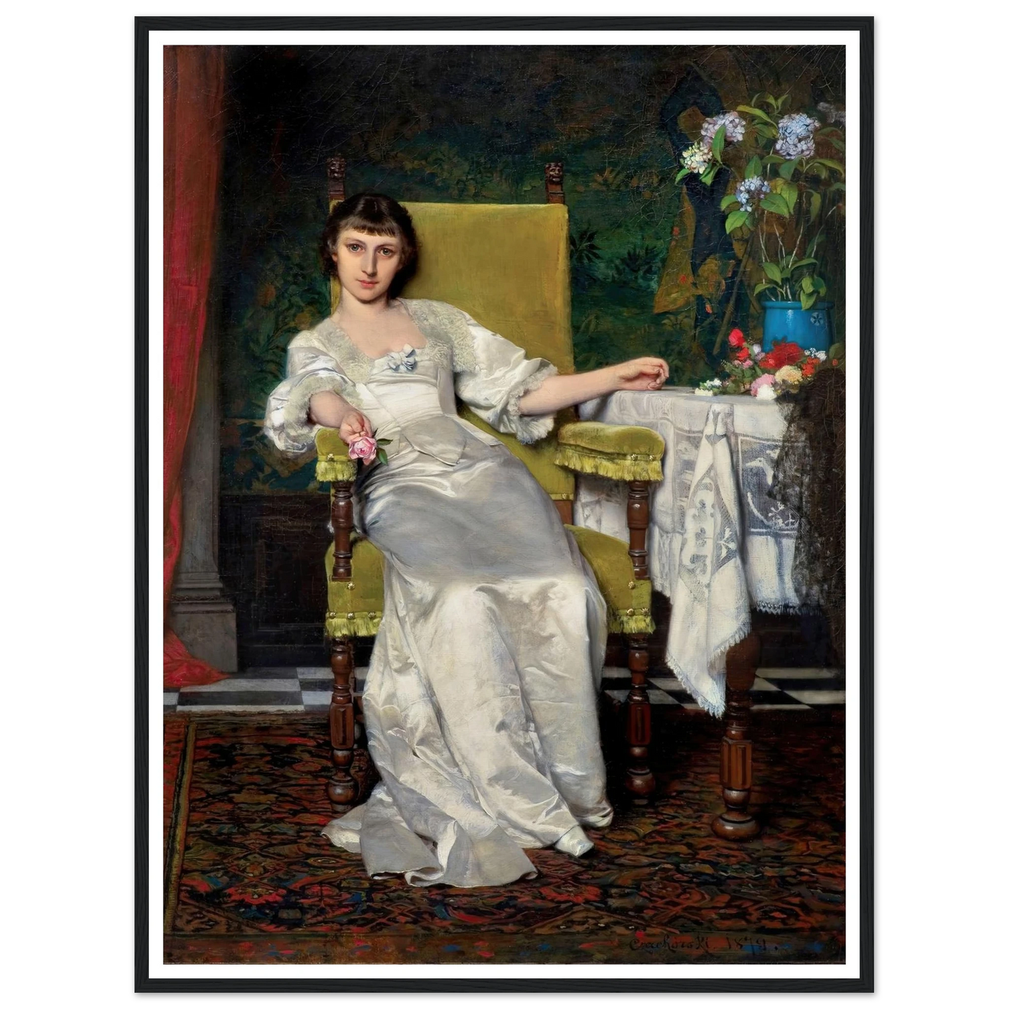 A lady with rose (1879) Art Print | Wladyslaw Czachorski-Quipham Collections