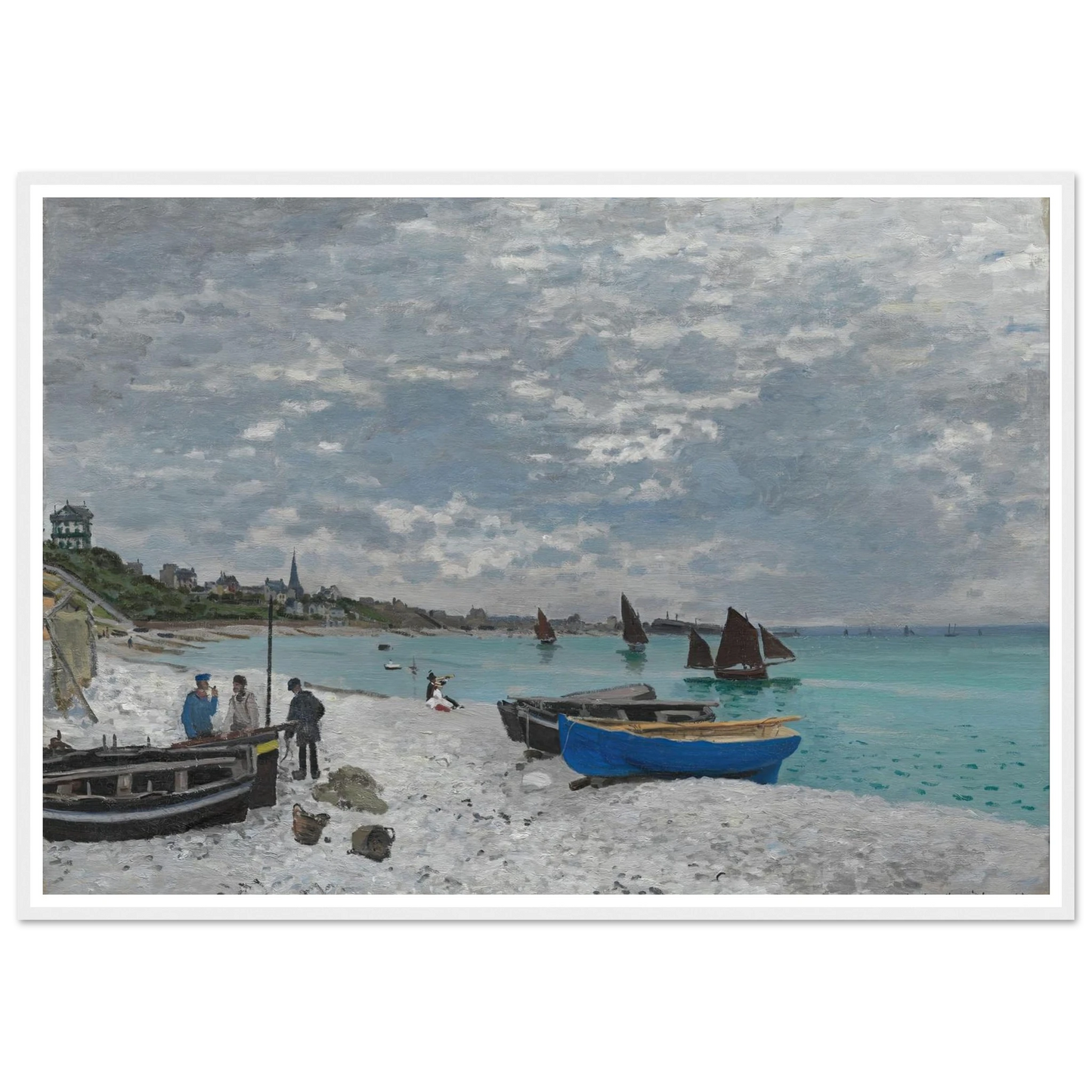 The Beach at Sainte-Adresse (1867) Art Print | Claude Monet-Quipham Collections