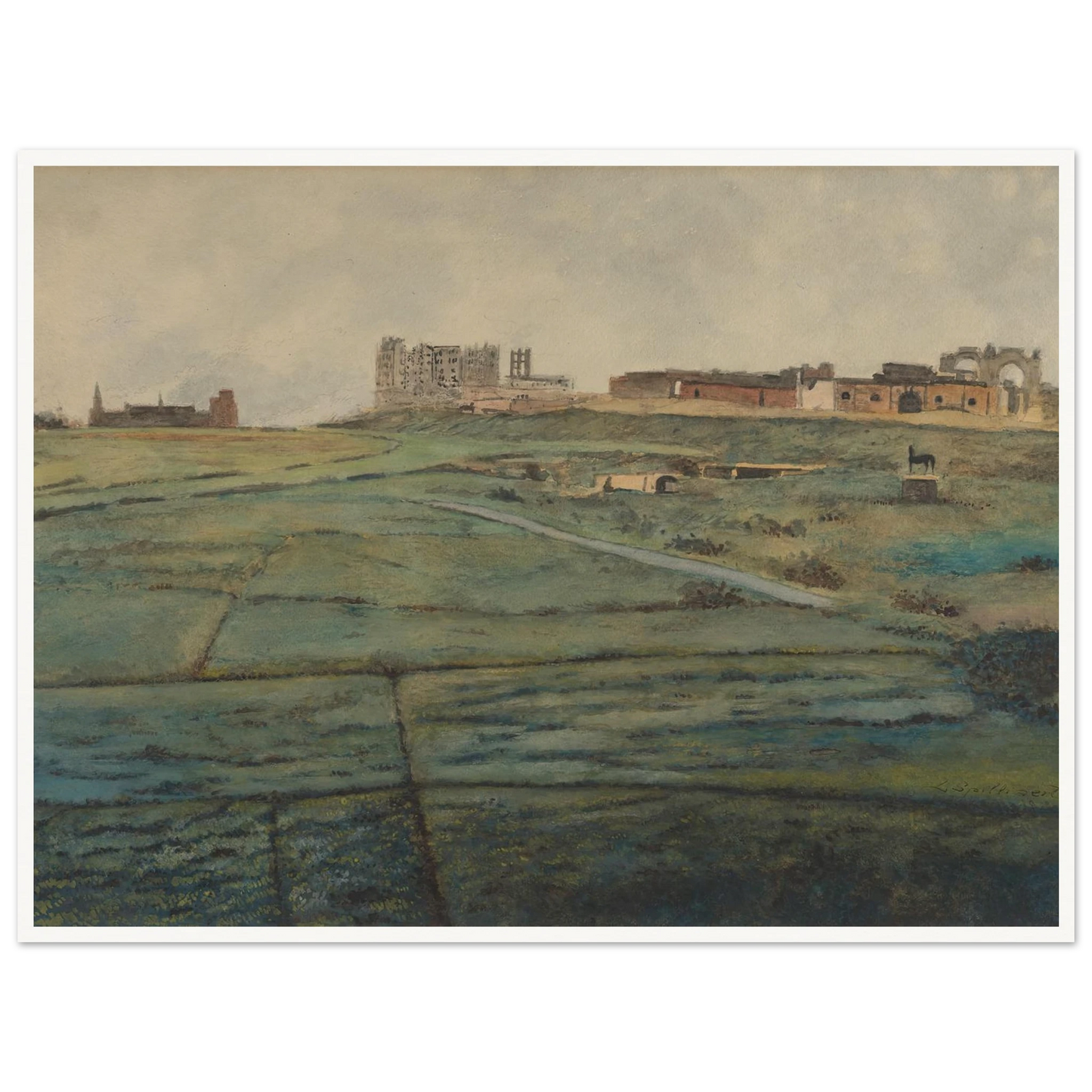De Wellingtonrenbaan en het Royal Palace Hotel te Oostende kort na de Tweede Wereldoorlog (1945) Art Print | Leon Spilliaert-Quipham Collections