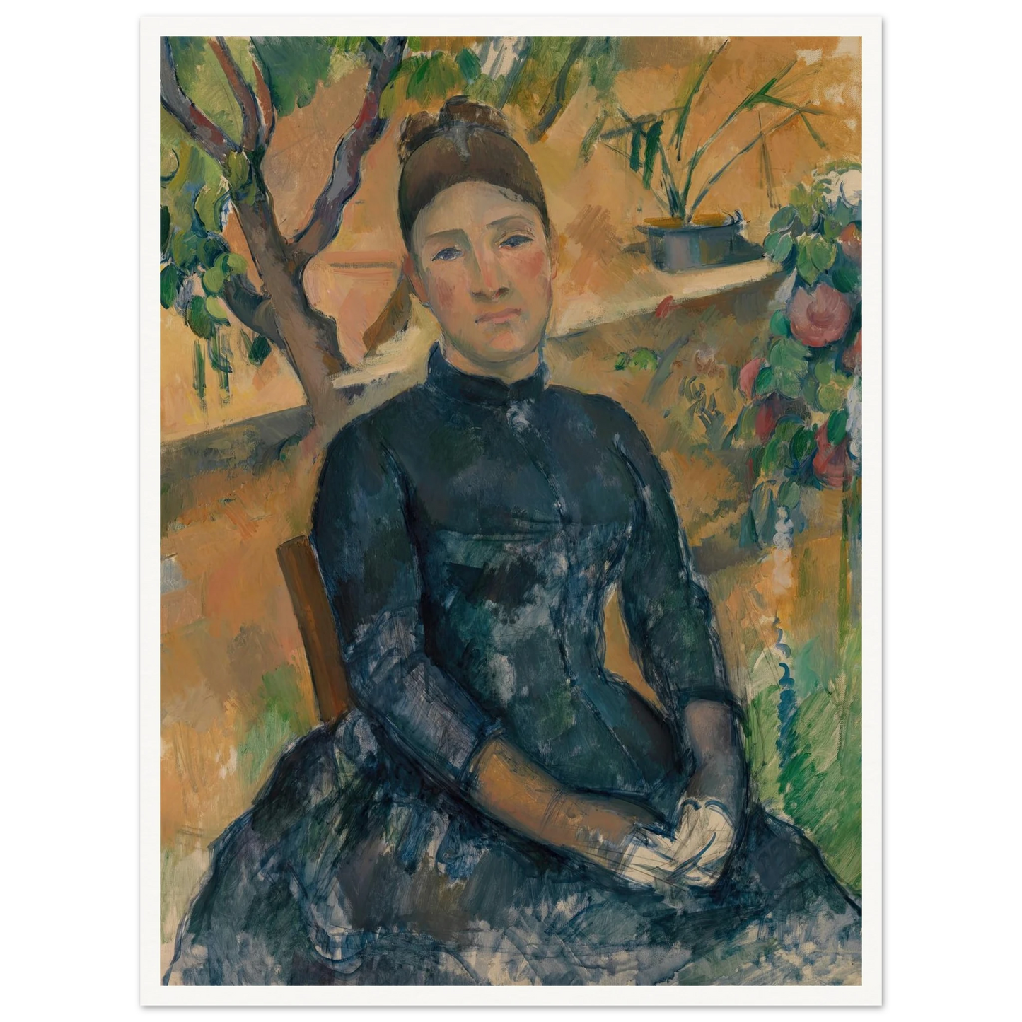 Madame Cézanne in the Conservatory (1891) Art Print | Paul Cezanne-Quipham Collections