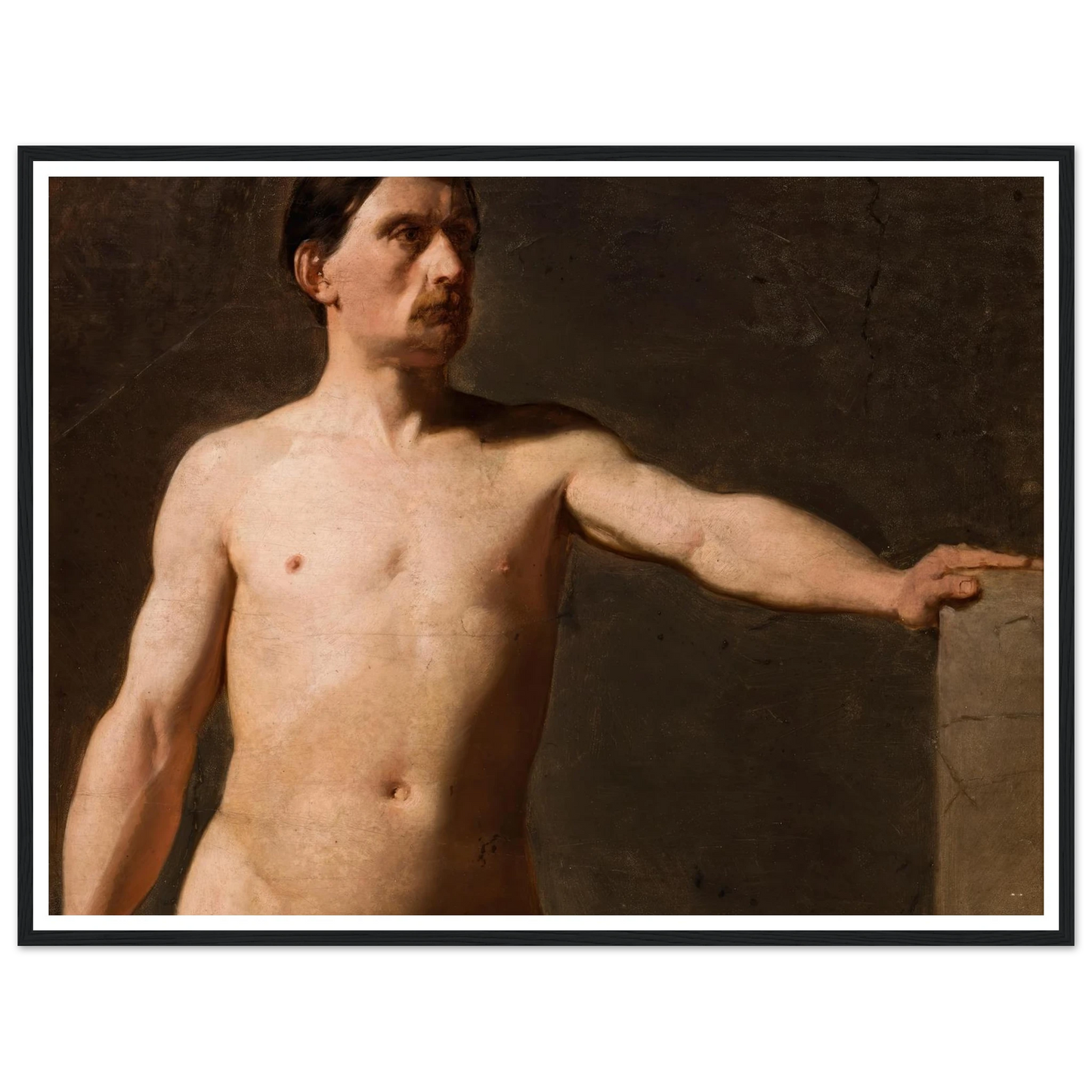 Male nude – torso of a male figure (1859) Art Print | Jan Matejko-Quipham Collections