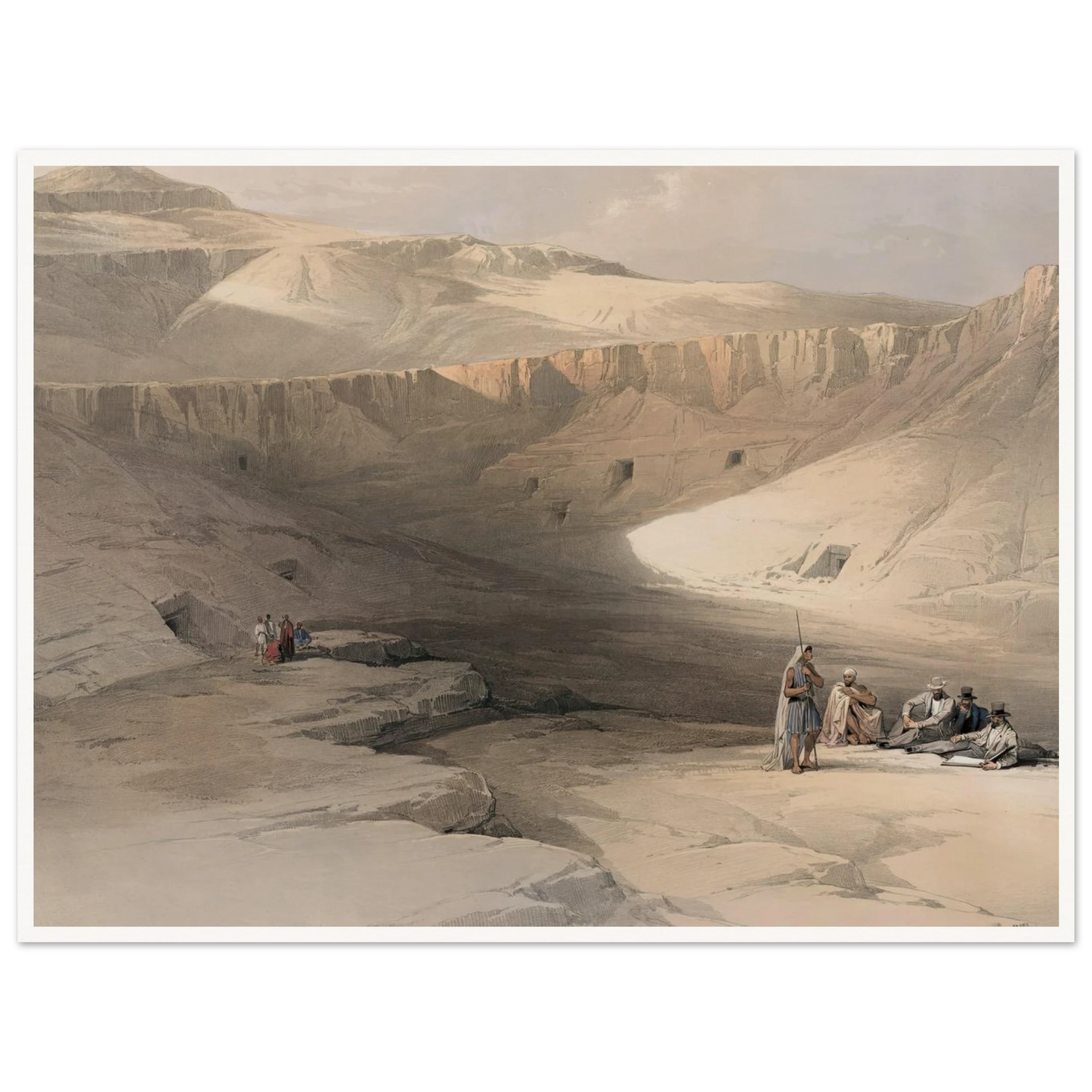 Entrance to the tombs of the kings of Thebes. Bab-el-Malouk [Bîbân al-Mulûk]. (1846-1849) Art Print | David Roberts-Quipham Collections