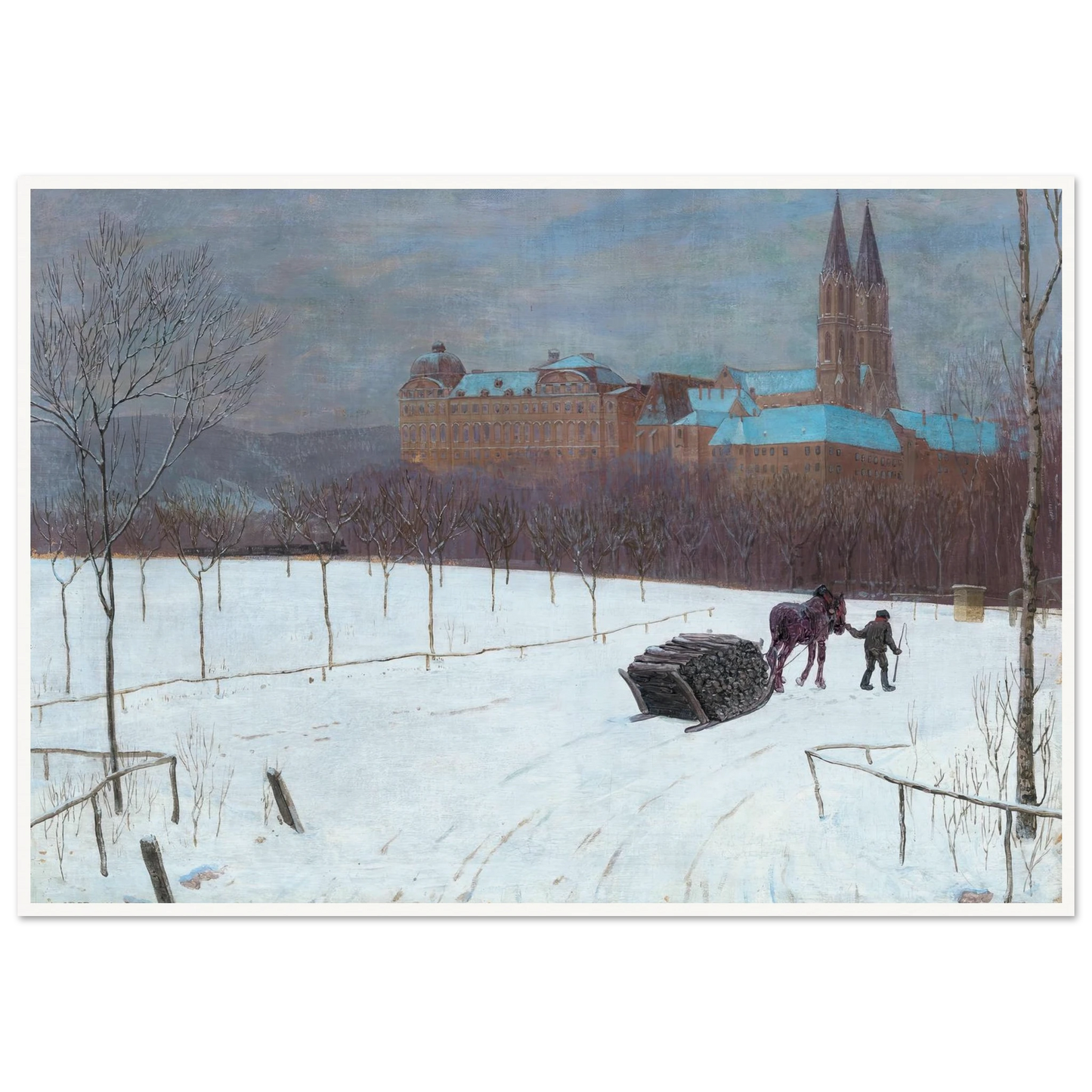 Winter landscape at Klosterneuburg (1910) Art Print | Max Kahrer-Quipham Collections