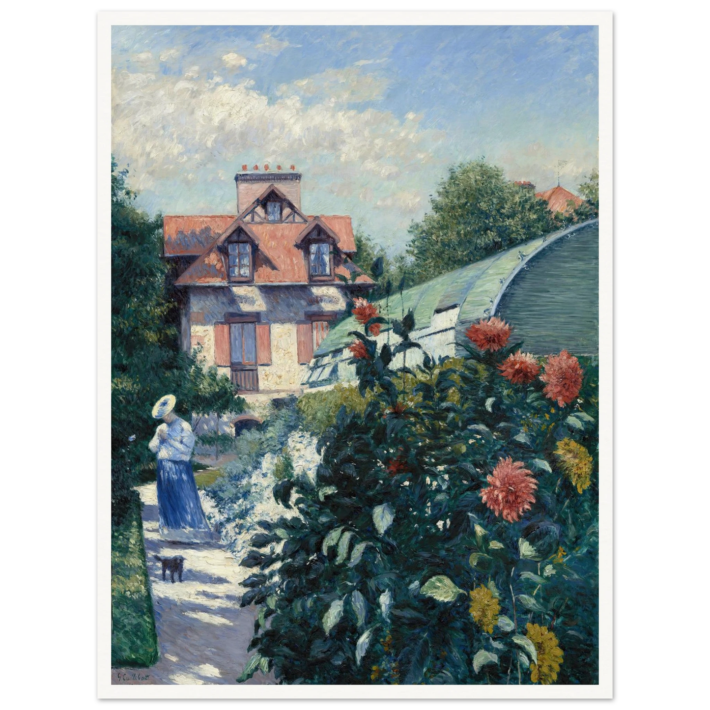 Dahlias,Garden at Petit Gennevilliers (1893) Art Print | Gustave Caillebotte-Quipham Collections