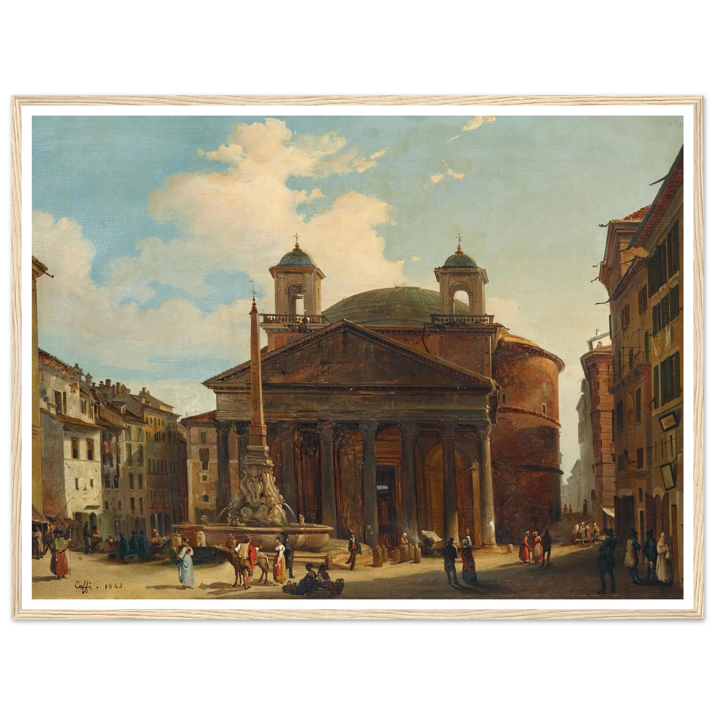 Rome, The Pantheon (1843) Art Print | Ippolito Caffi-Quipham Collections