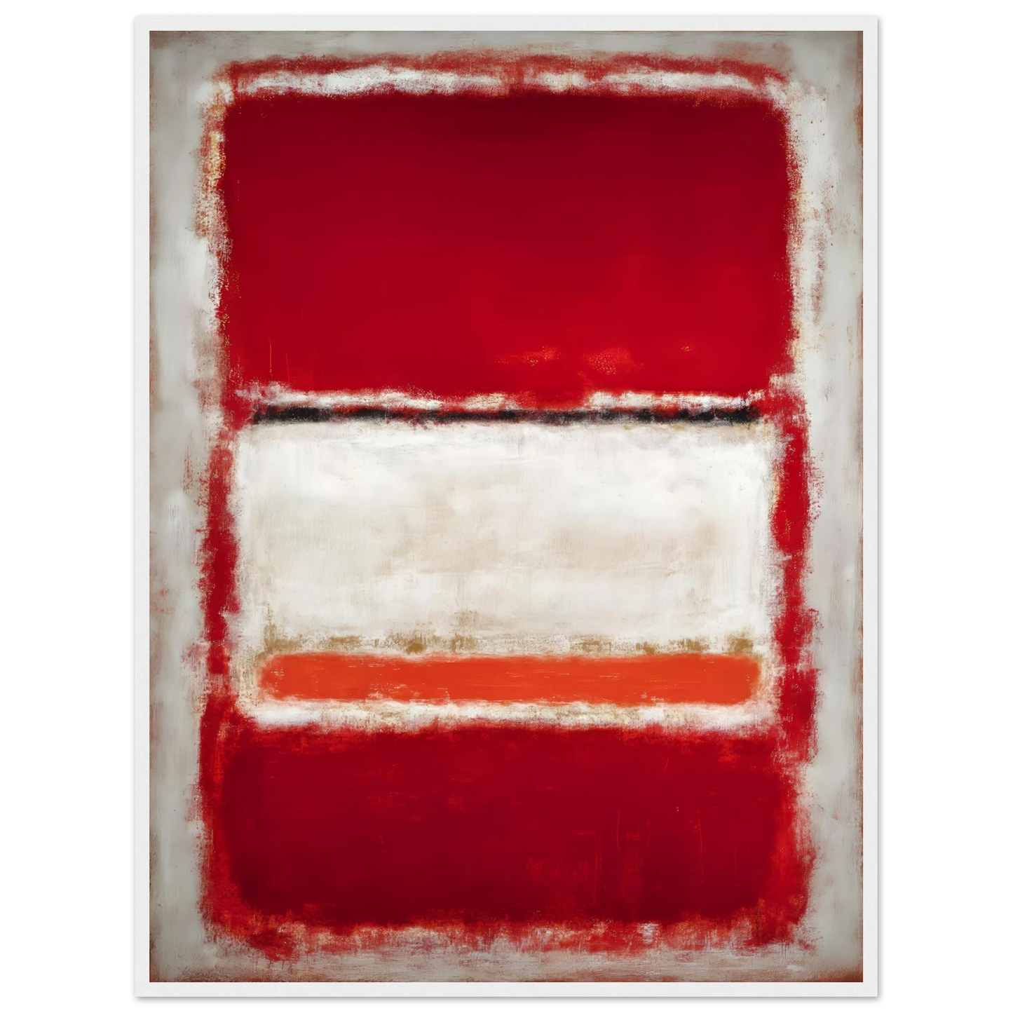 Red and White Blocks - Framed Poster - 30x40 cm / 12x16″ - Black frame