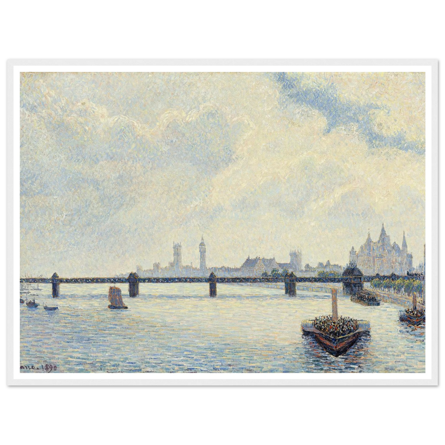 Charing Cross Bridge,London (1890) Art Print | Camille Pissarro-Quipham Collections